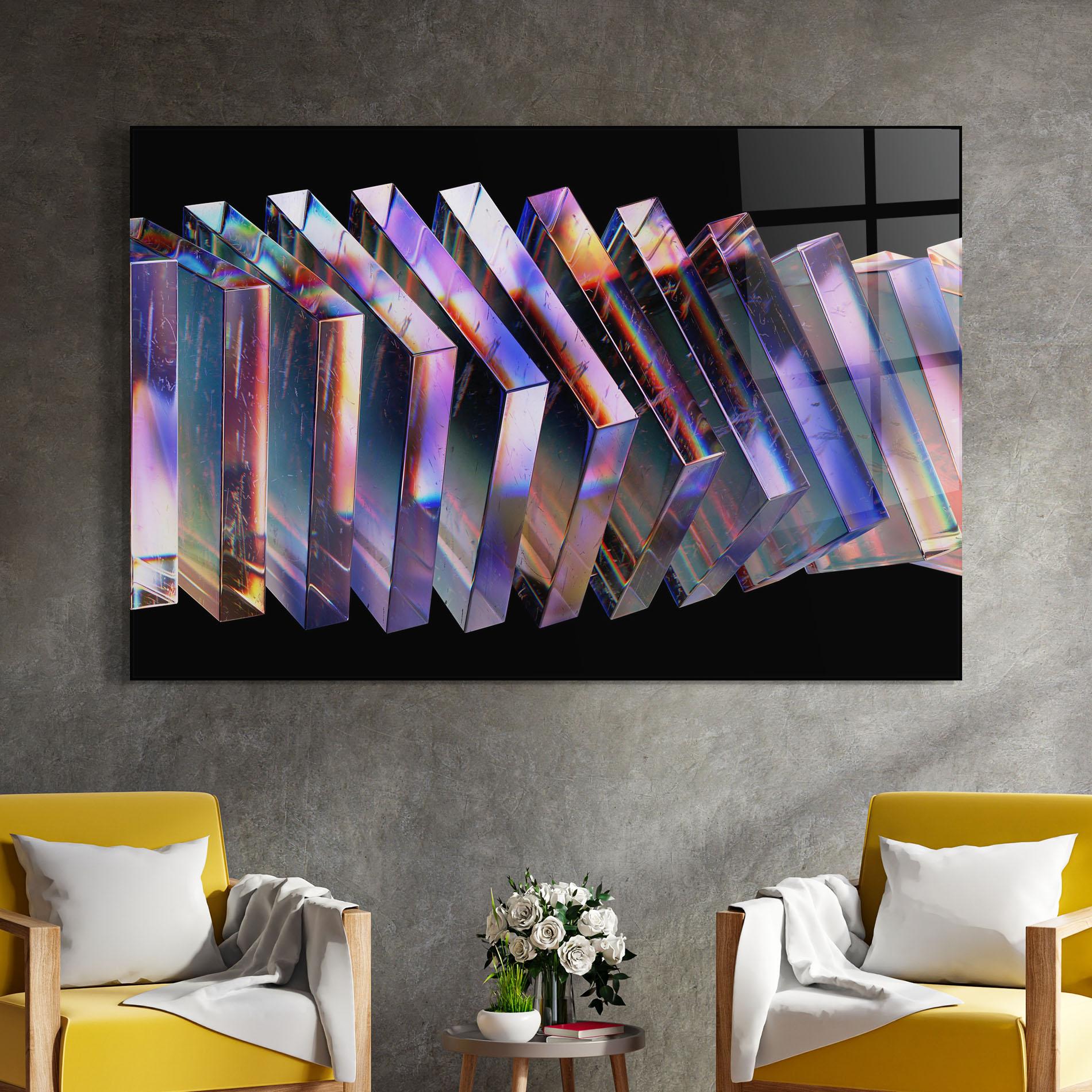 Glasbild Square Glass Floating mockup 4