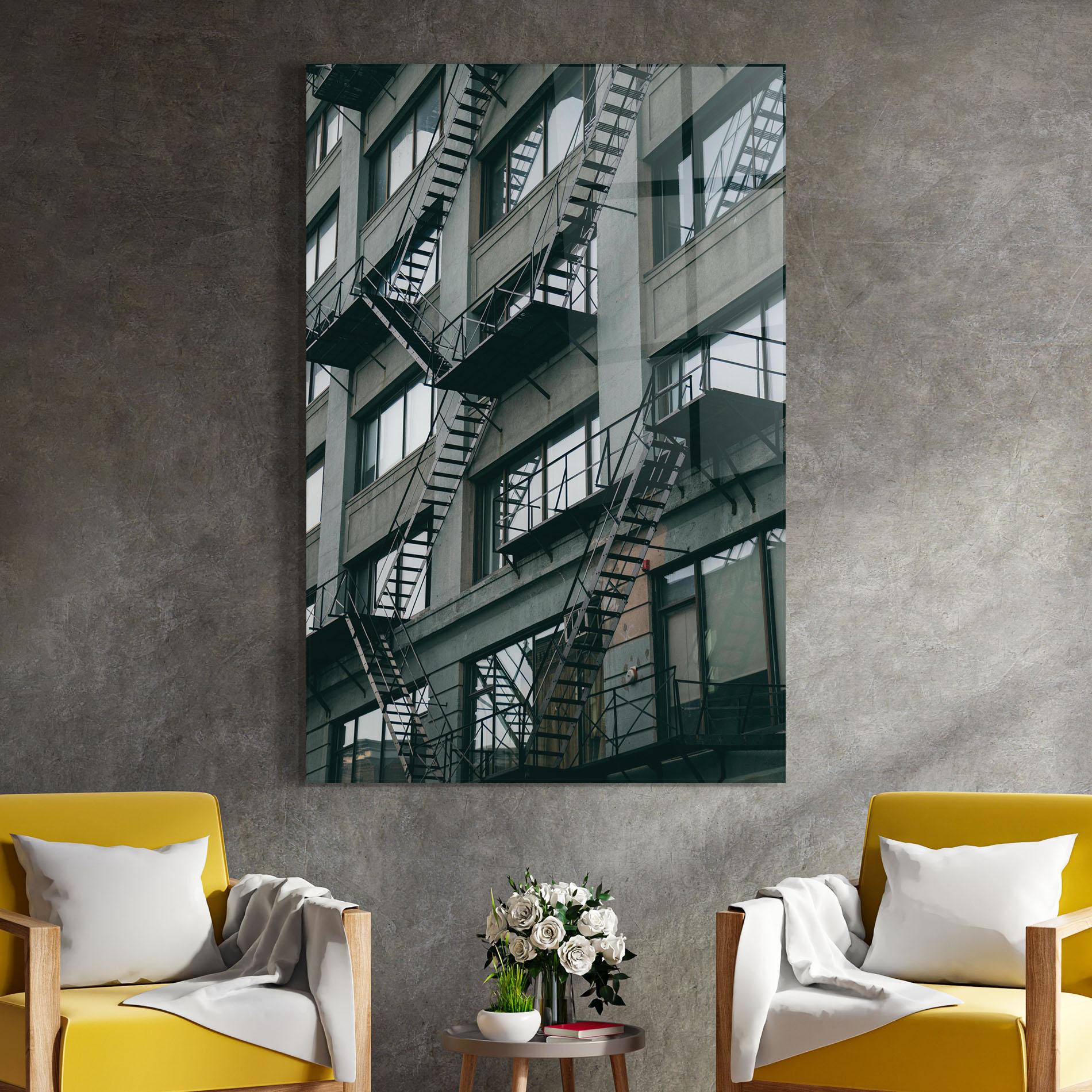Glasbild Building Stairs mockup 4