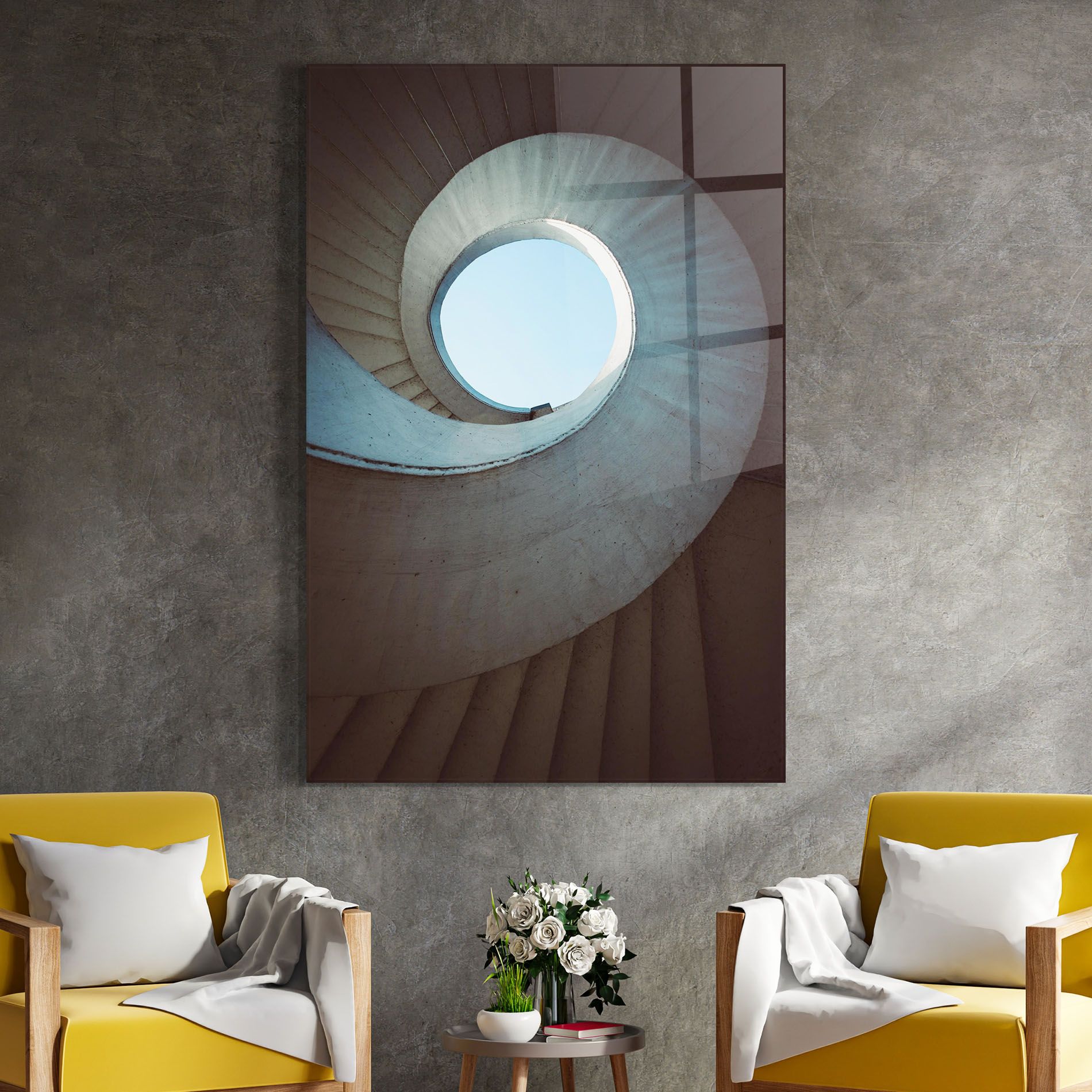 Spiral Cream Stairs mockup 4