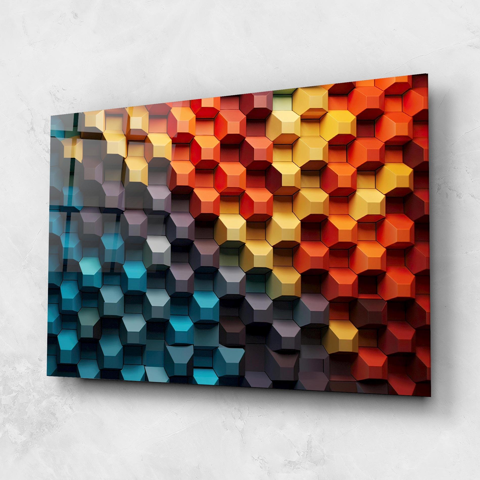 Glasbild 3d Sqare Mix mockup 1