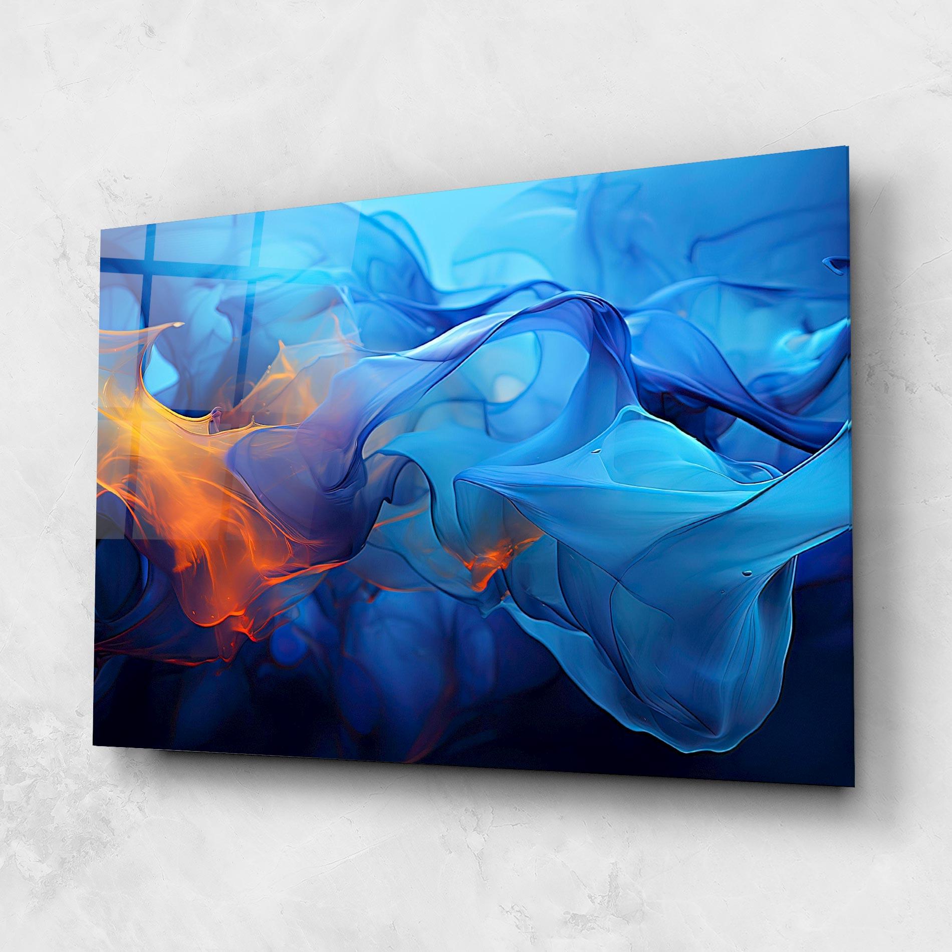 Glasbild Blue Orange Floating mockup 1