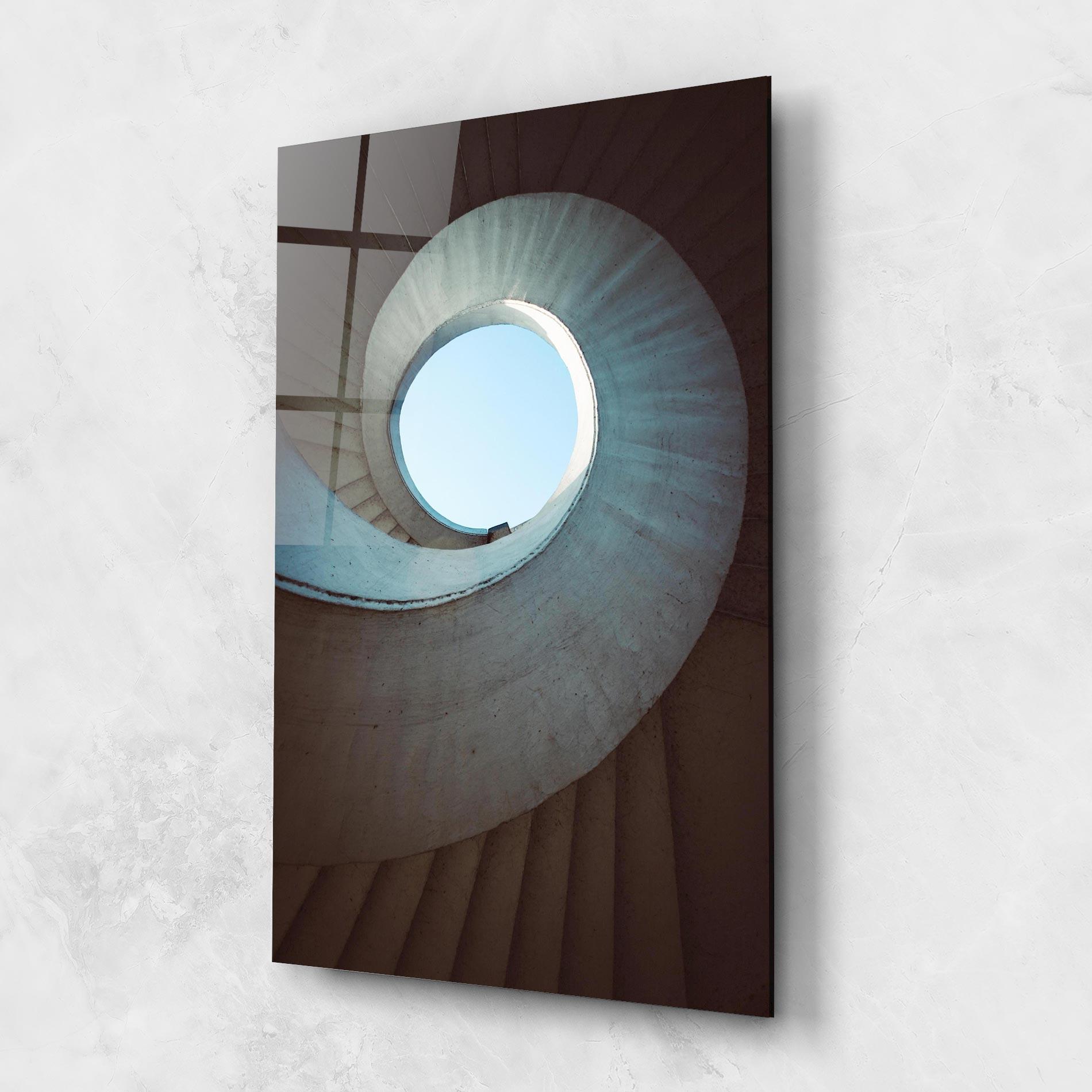 Glasbild Spiral Cream Stairs mockup 1
