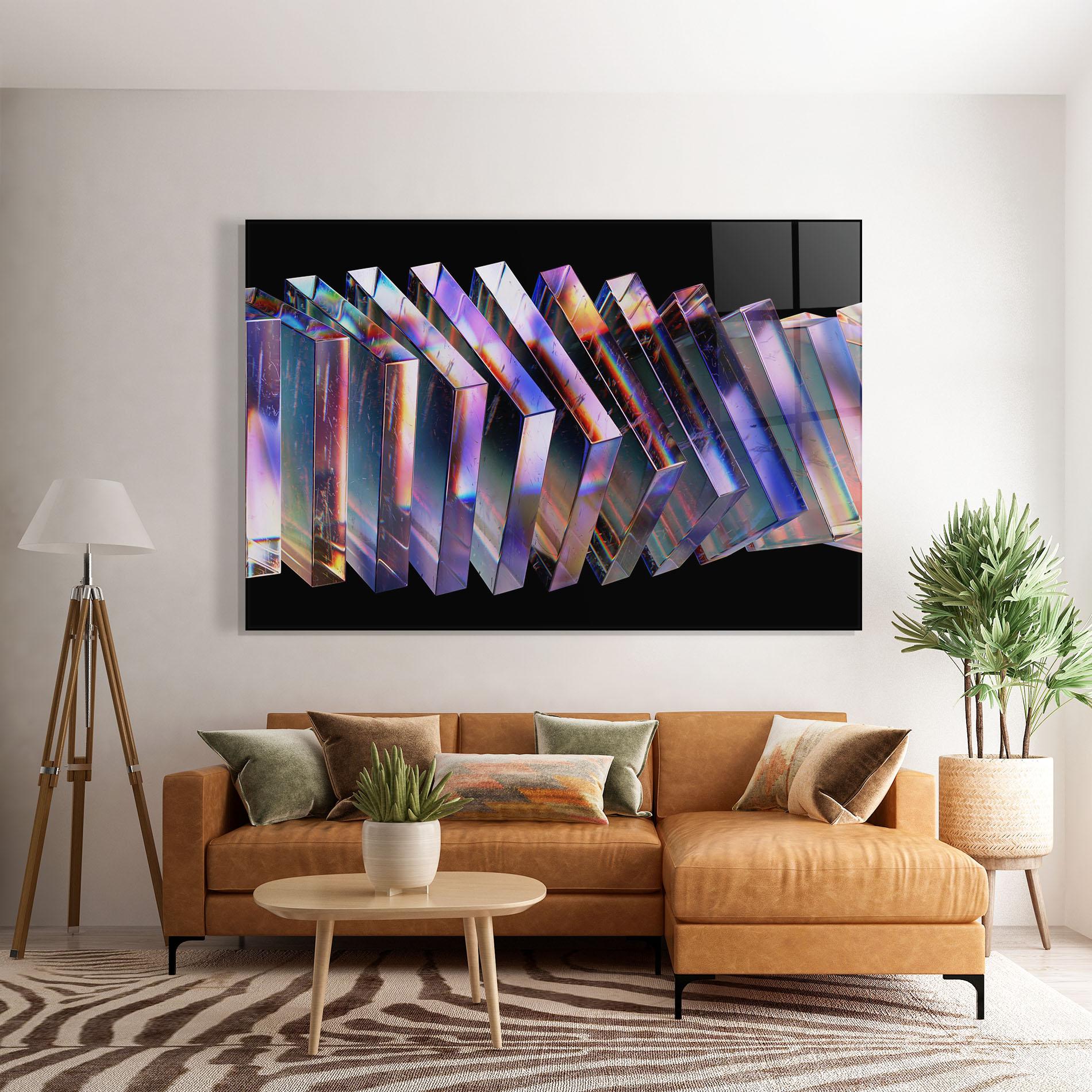 Glasbild Square Glass Floating mockup 7