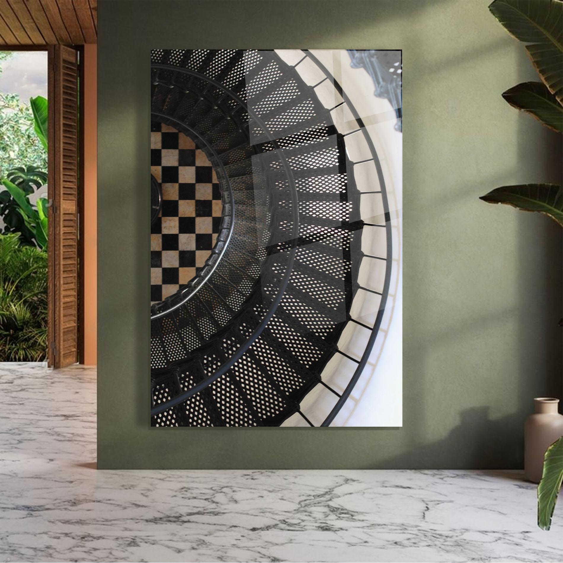 Glasbild Beautiful Black Stairs mockup 7