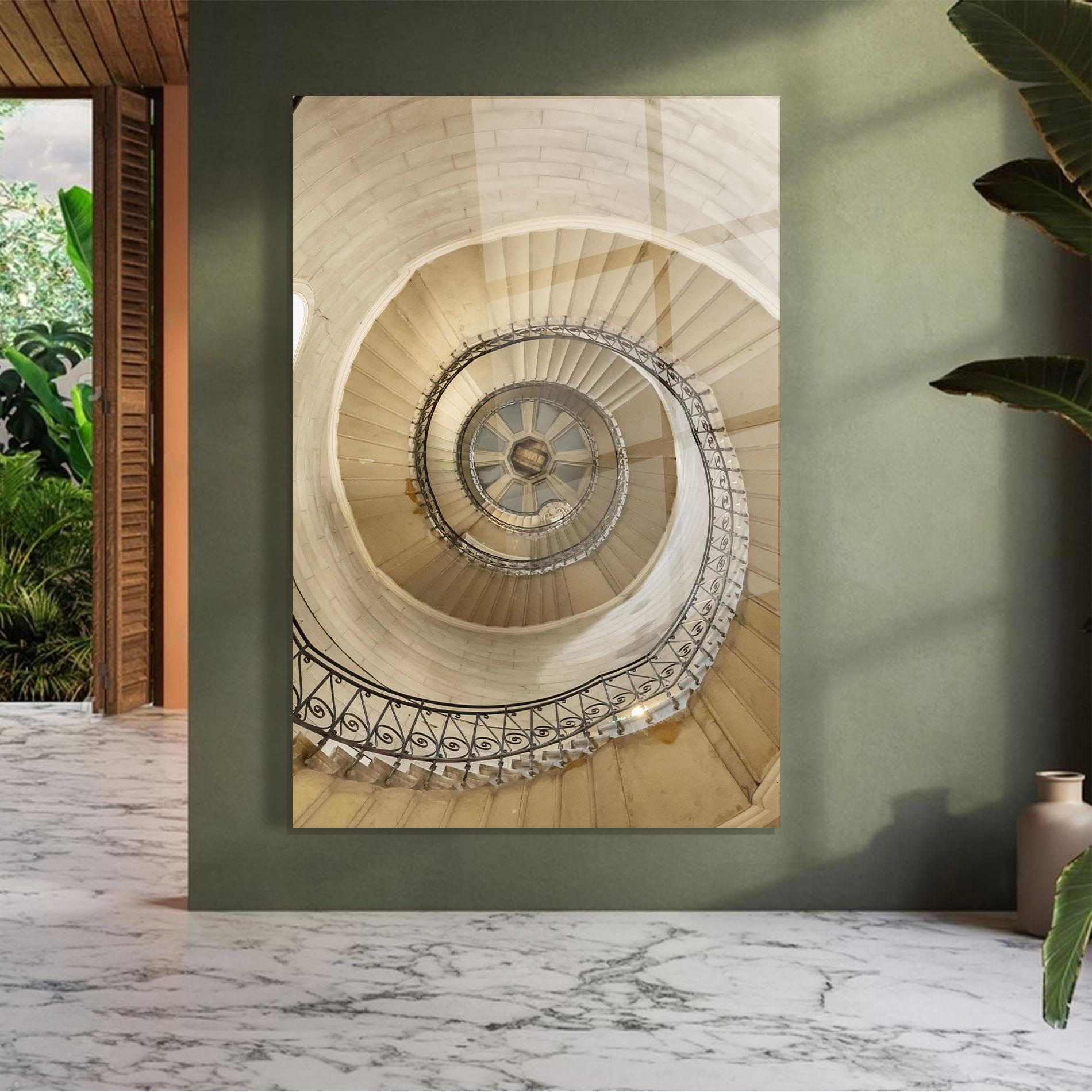 Glasbild Cream Down Stairs mockup 7