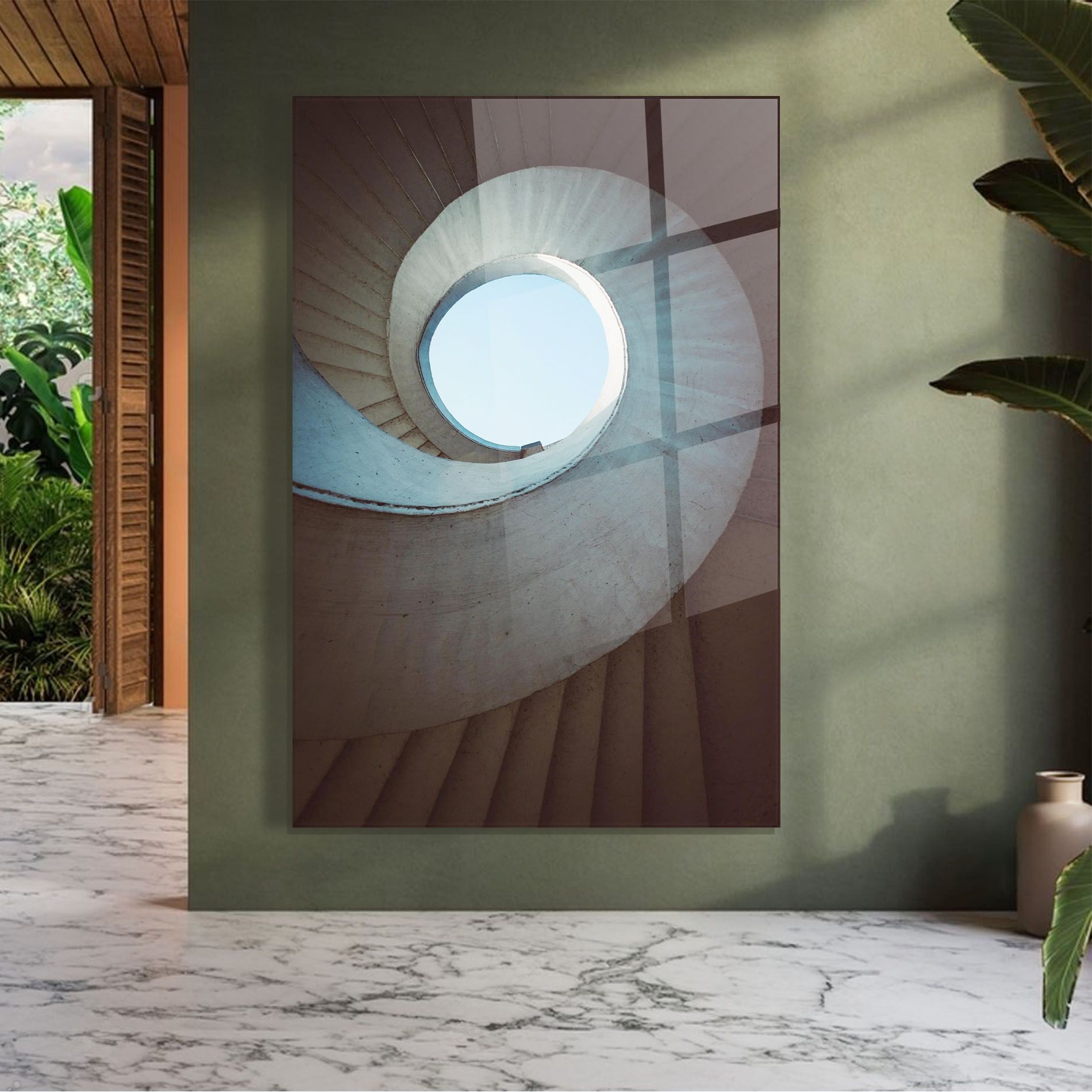 Spiral Cream Stairs mockup 7