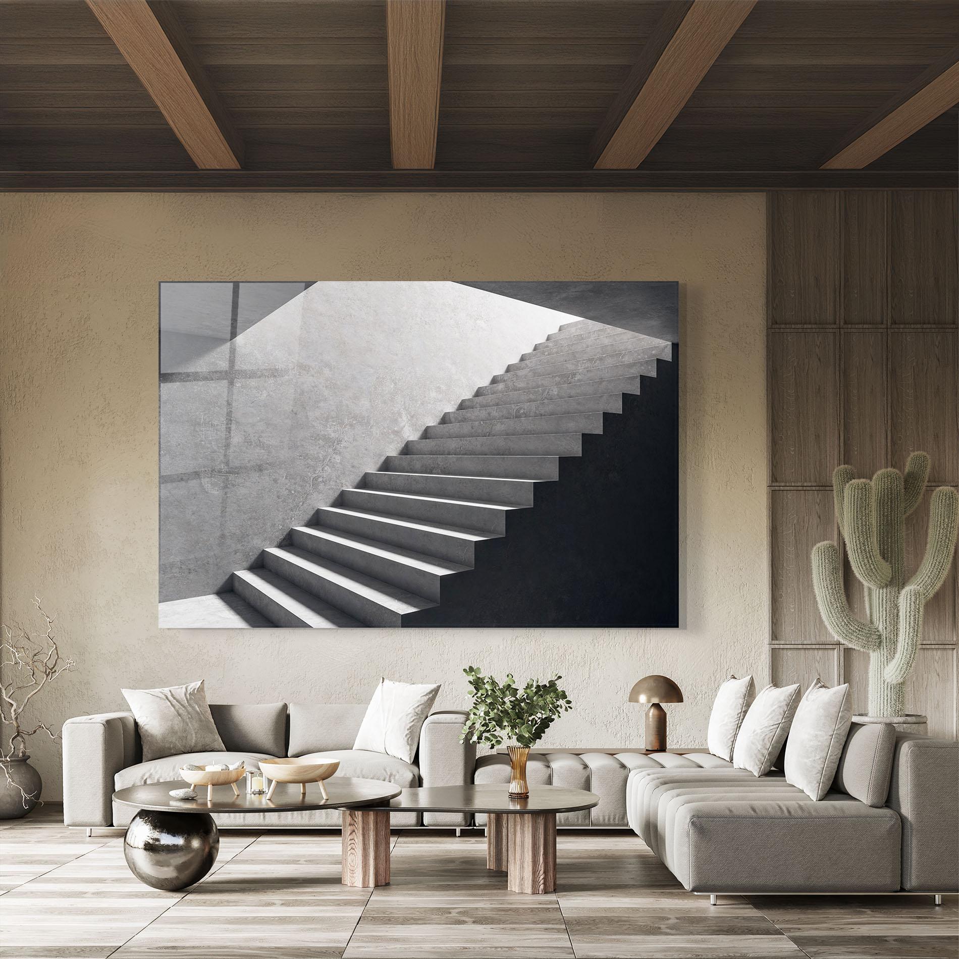 Glasbild Concrete Stairs mockup 8