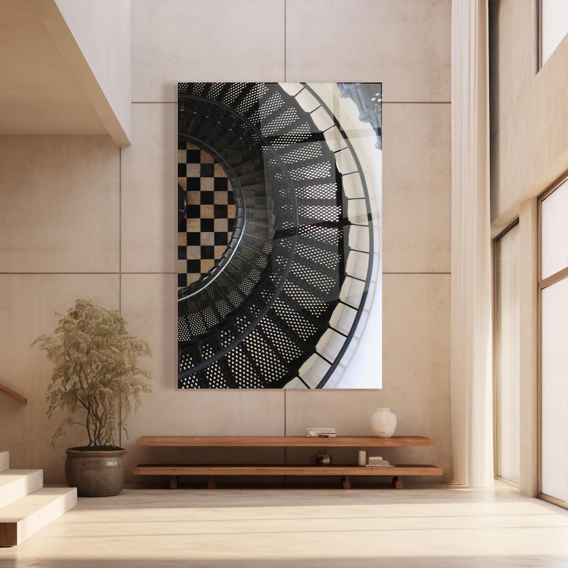 Glasbild Beautiful Black Stairs mockup 8