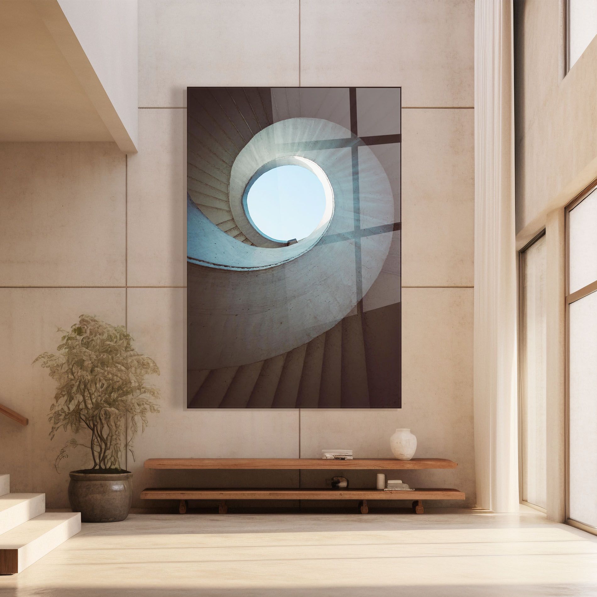 Spiral Cream Stairs mockup 8