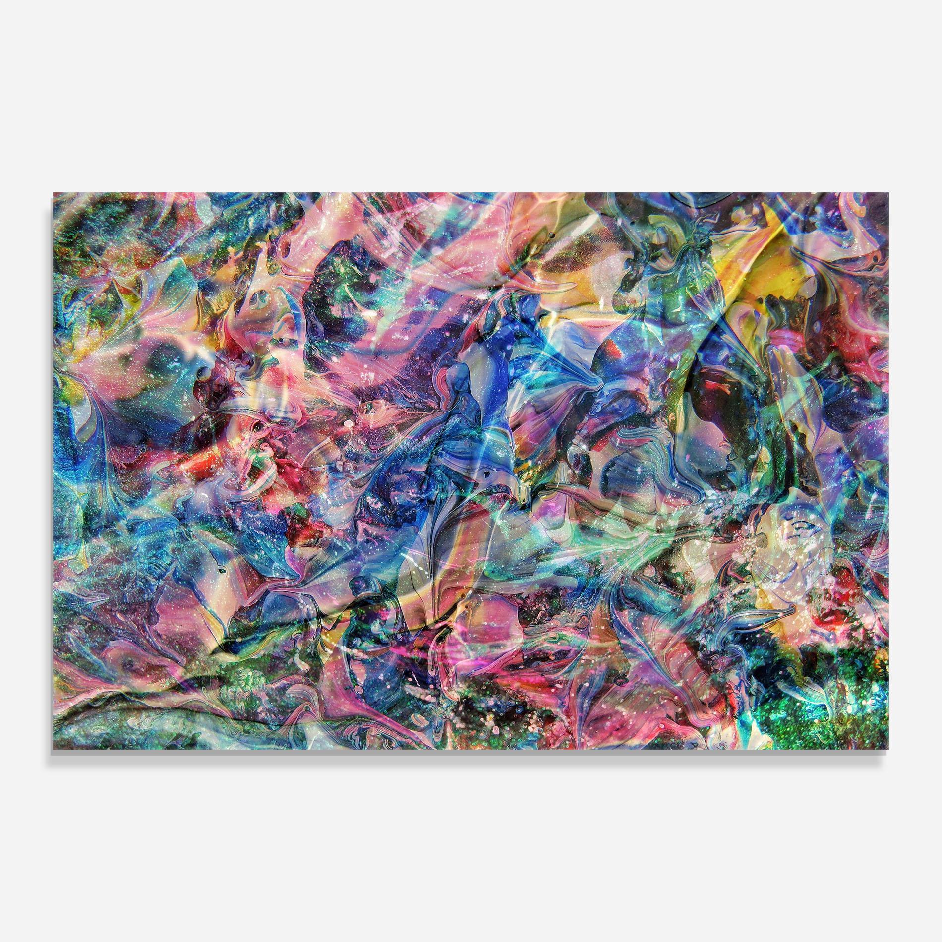 Glasbild Abstract Colourful Glass mockup 0