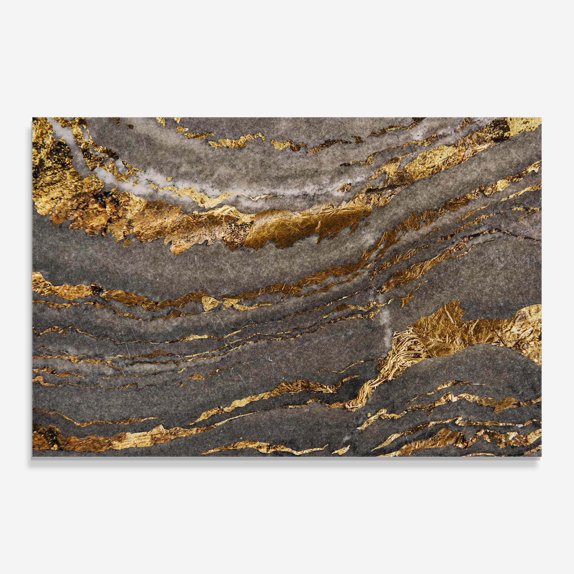 Glasbild Dark Colden Grey mockup 0