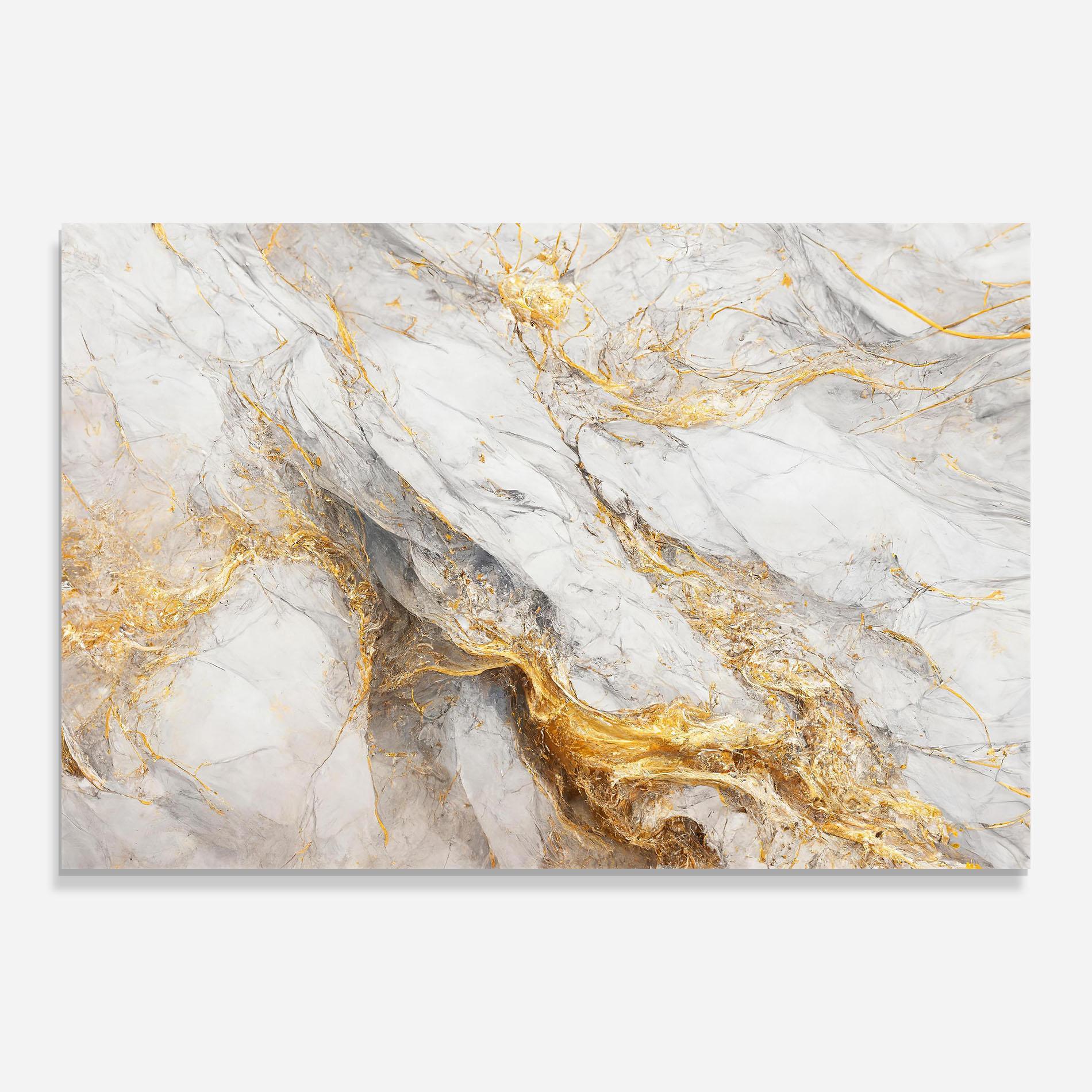 Glasbild Gold Liquid Grey Marble mockup 0