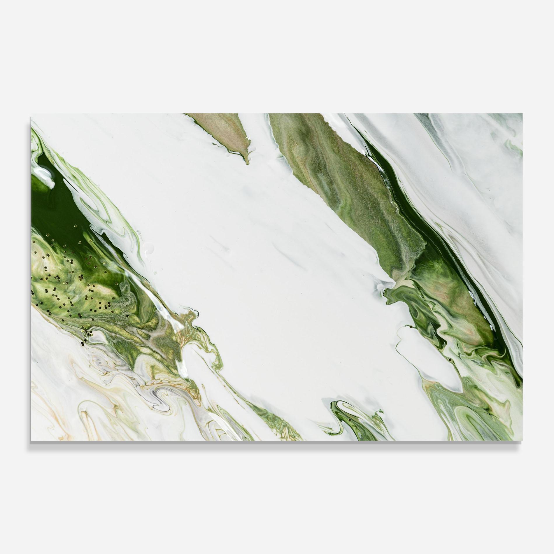 Glasbild Green Liquid Marble mockup 0
