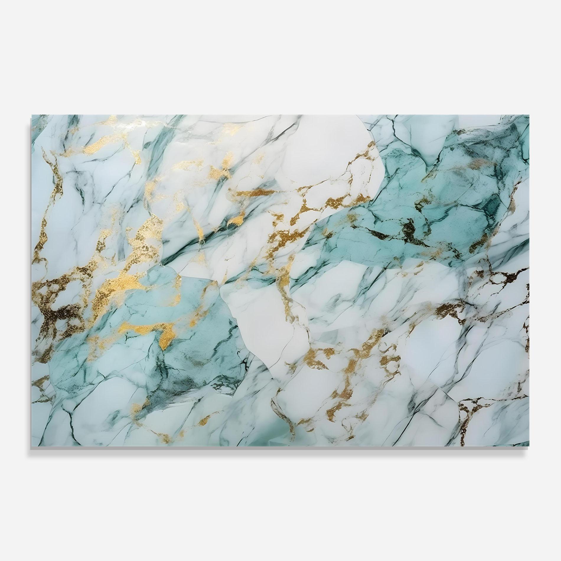 Glasbild Light Green Gold Line mockup 0