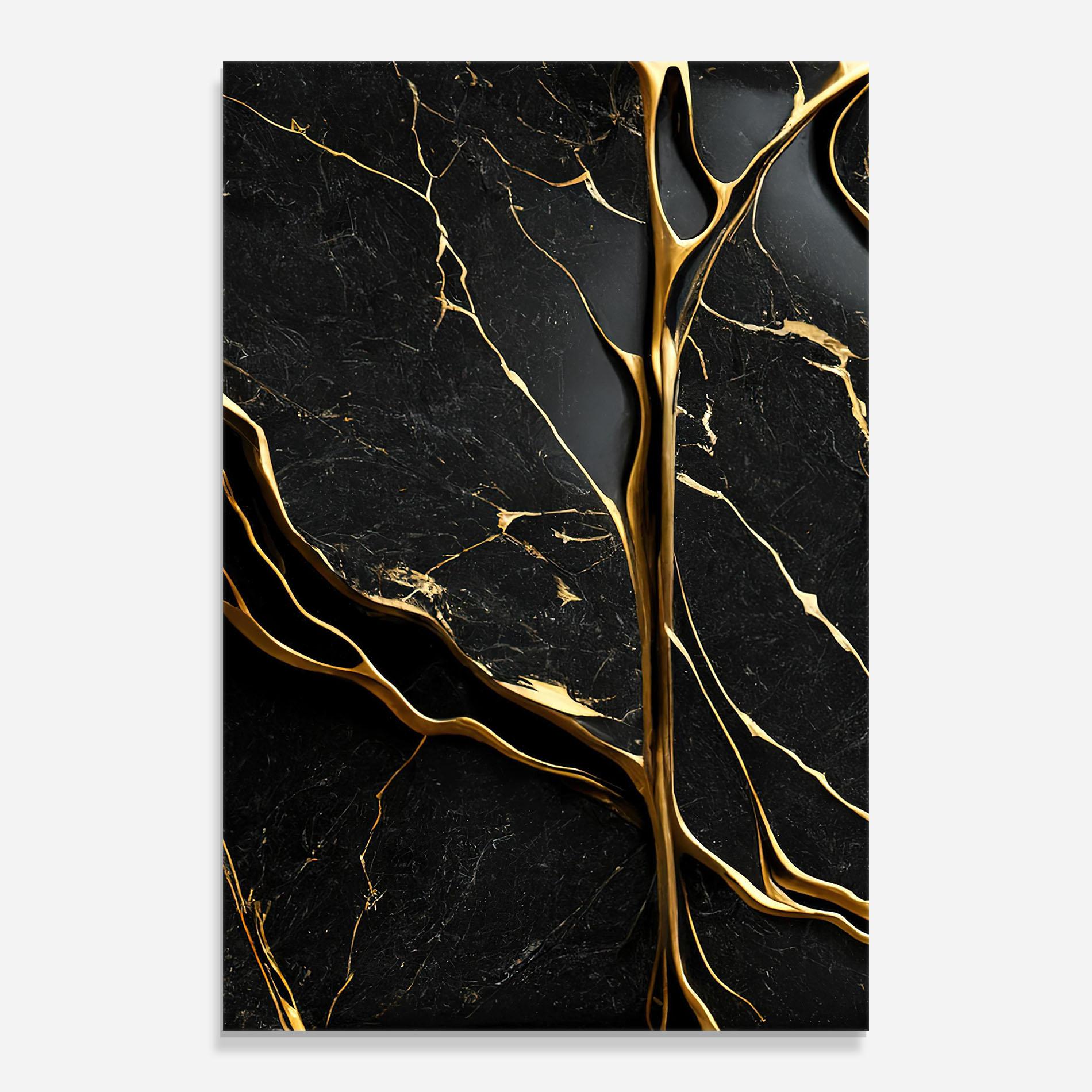 Glasbild Black Square Marble mockup 0