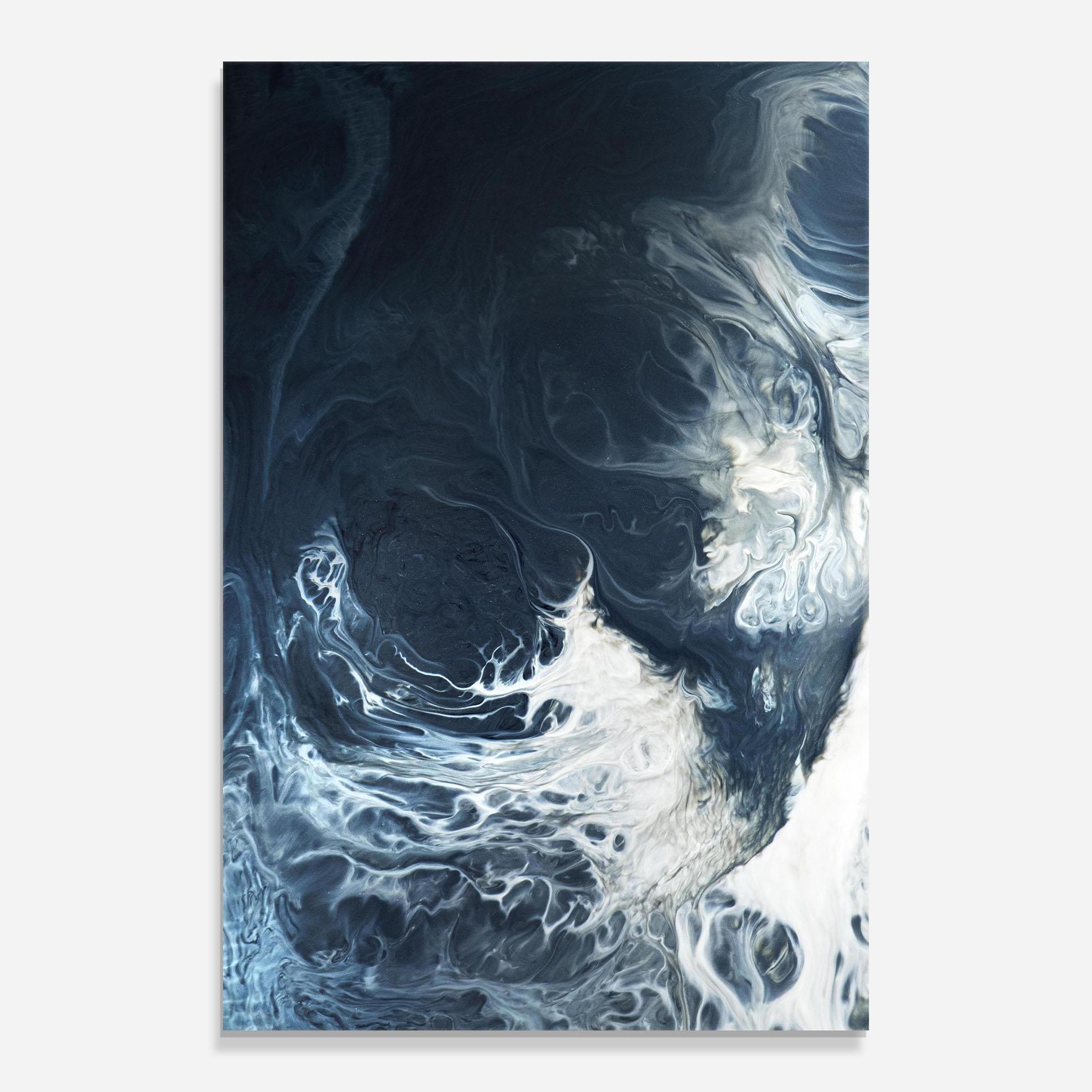 Glasbild Dark Blue Wave mockup 0