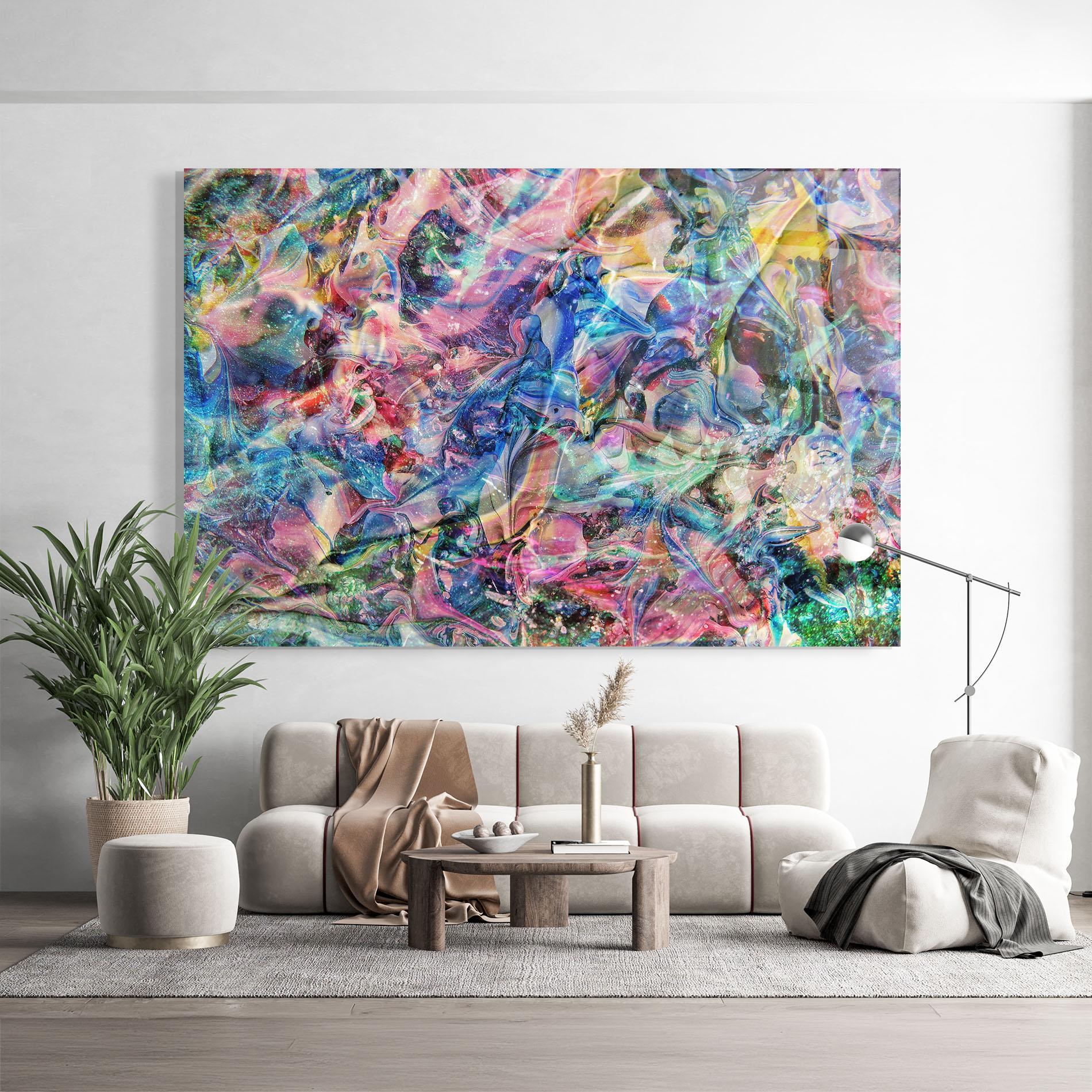 Glasbild Abstract Colourful Glass mockup 9