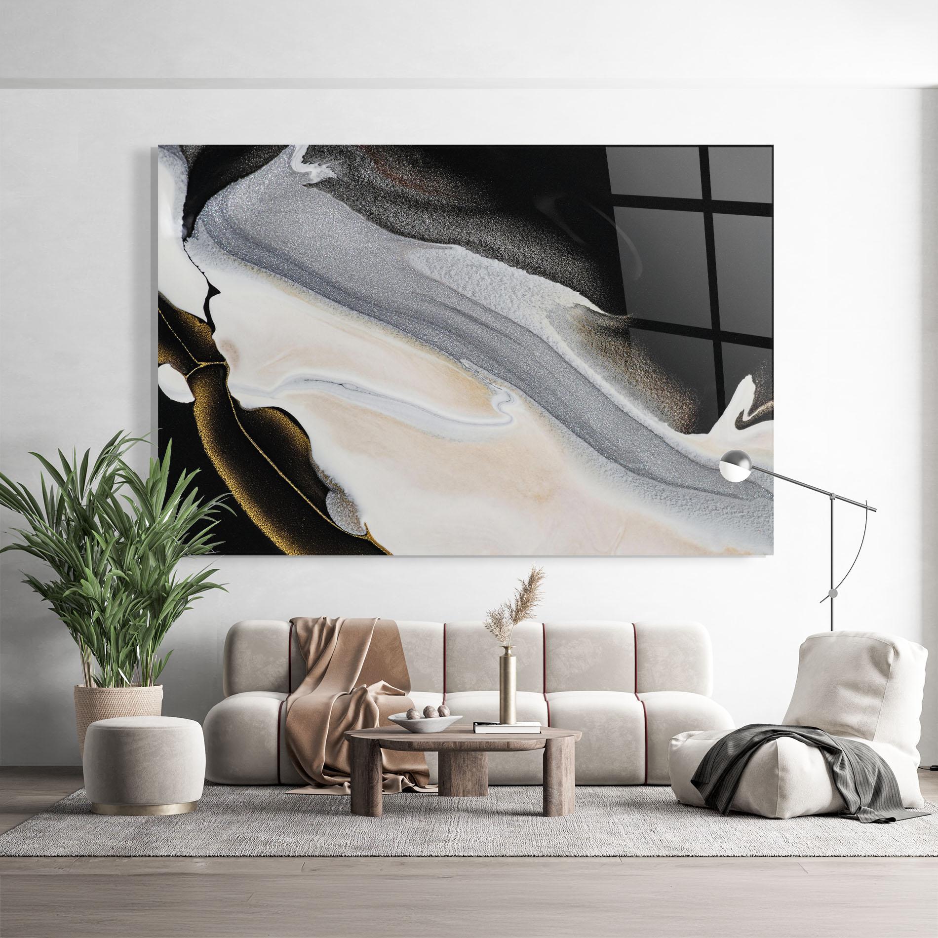 Glasbild Black Light Grey mockup 9