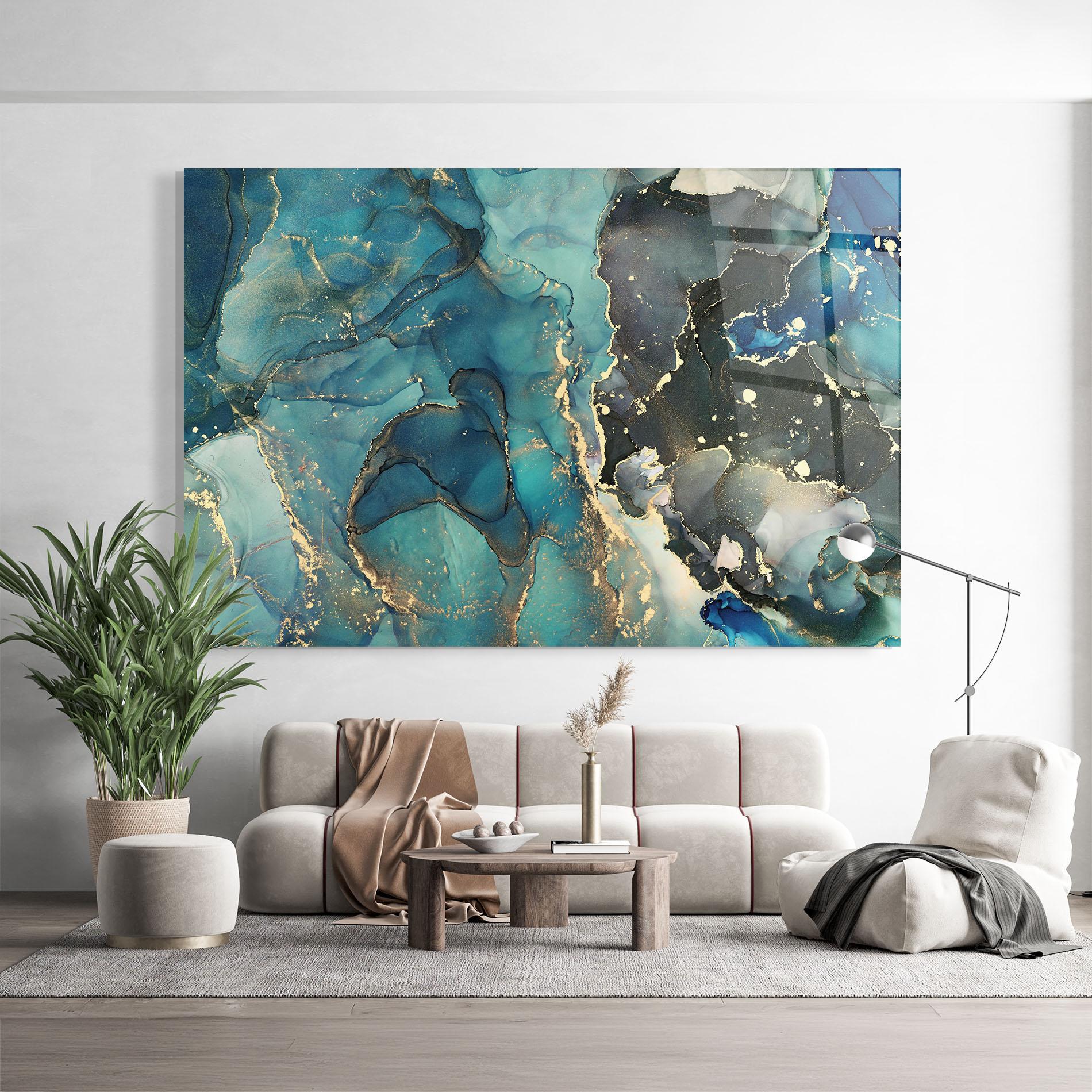 Glasbild Blue Marble mockup 9