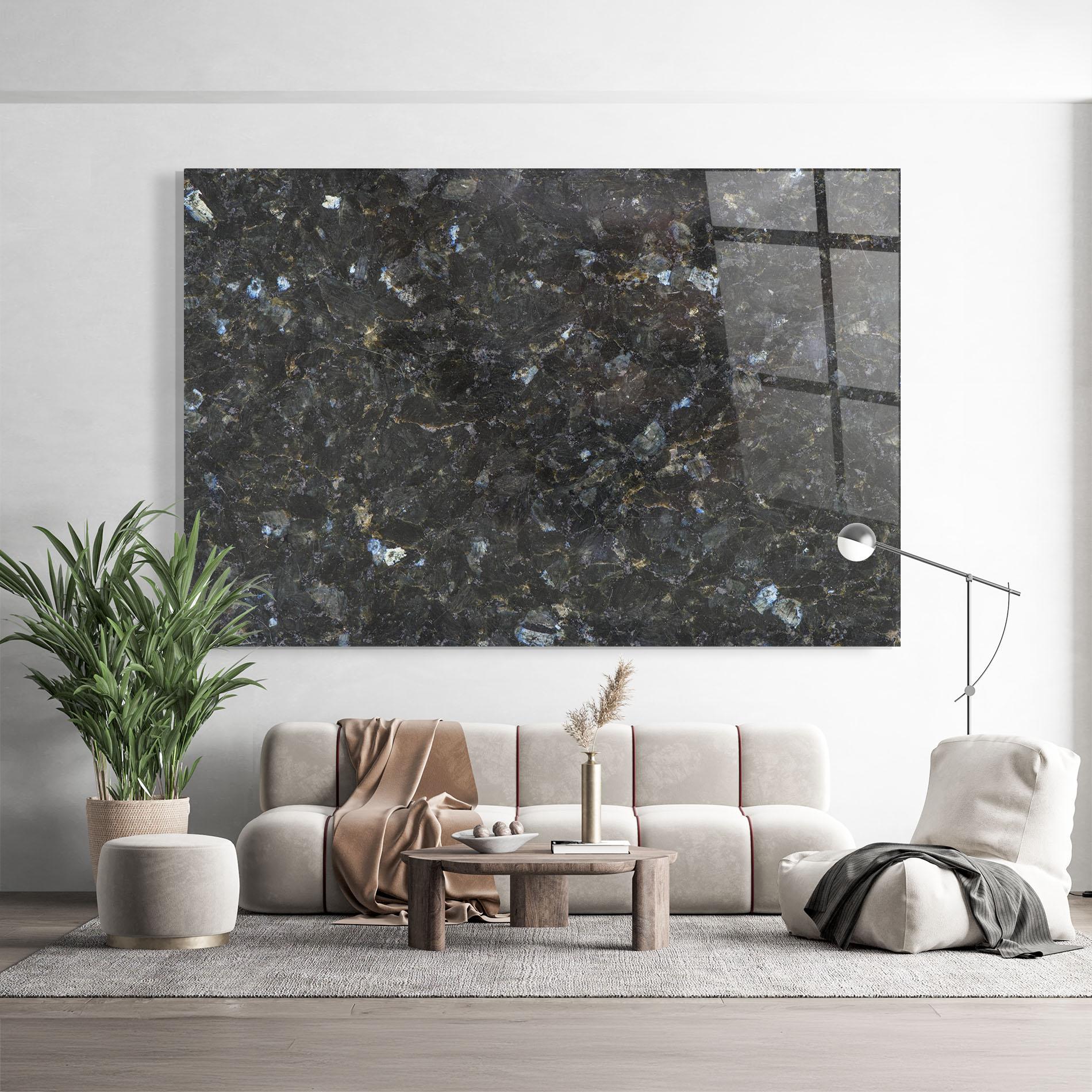 Glasbild Dark Grey Marble mockup 9