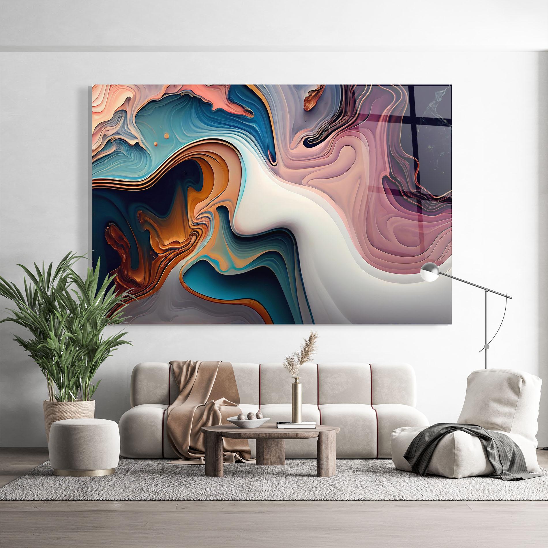 Glasbild Mixed Colors Marble mockup 9