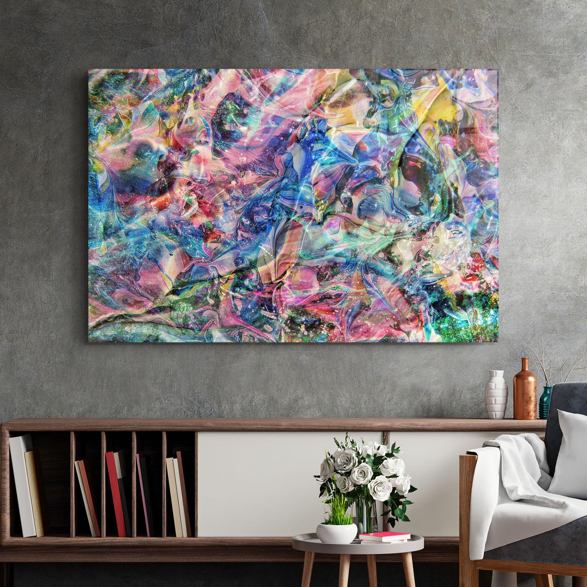 Glasbild Abstract Colourful Glass mockup 2