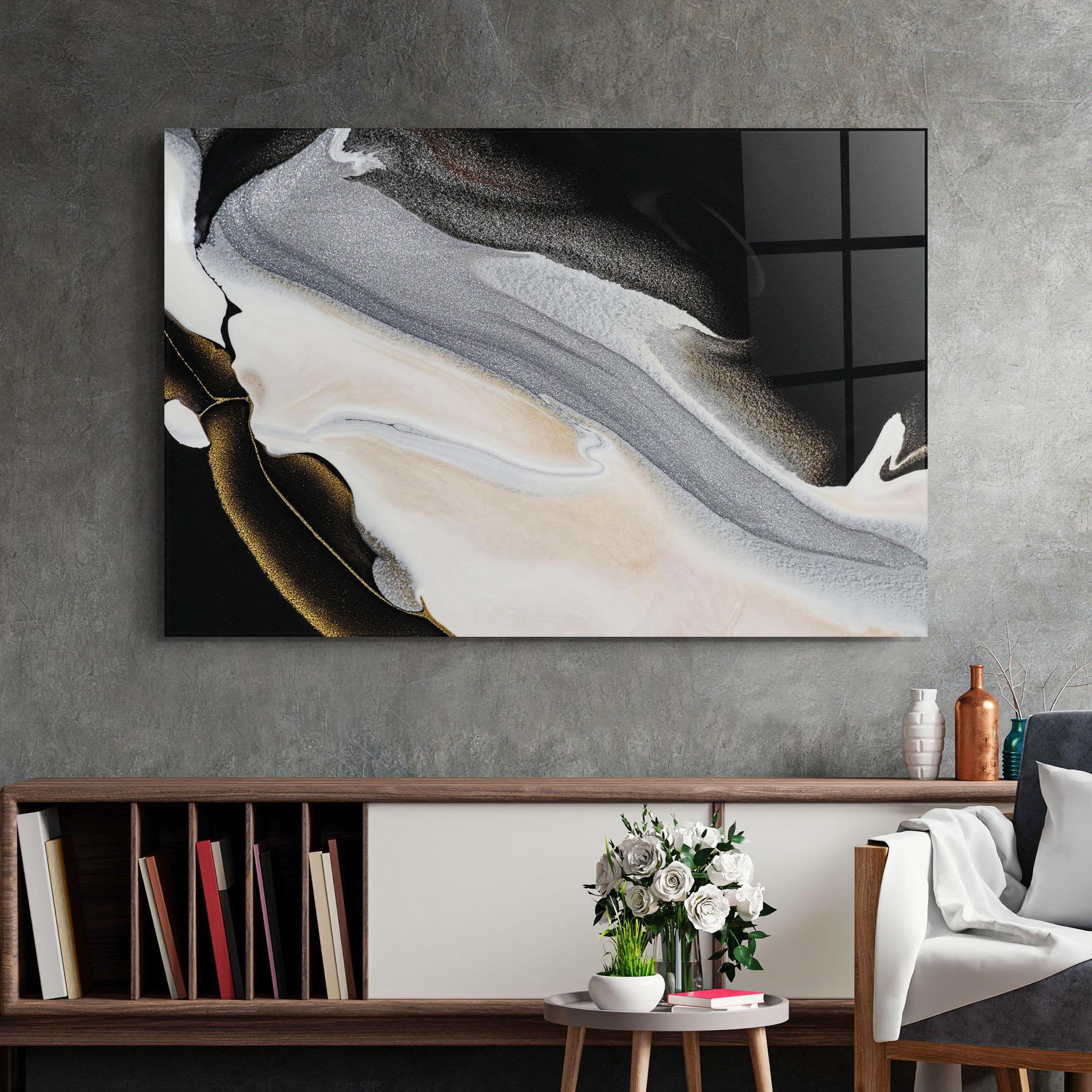 Glasbild Black Light Grey mockup 2