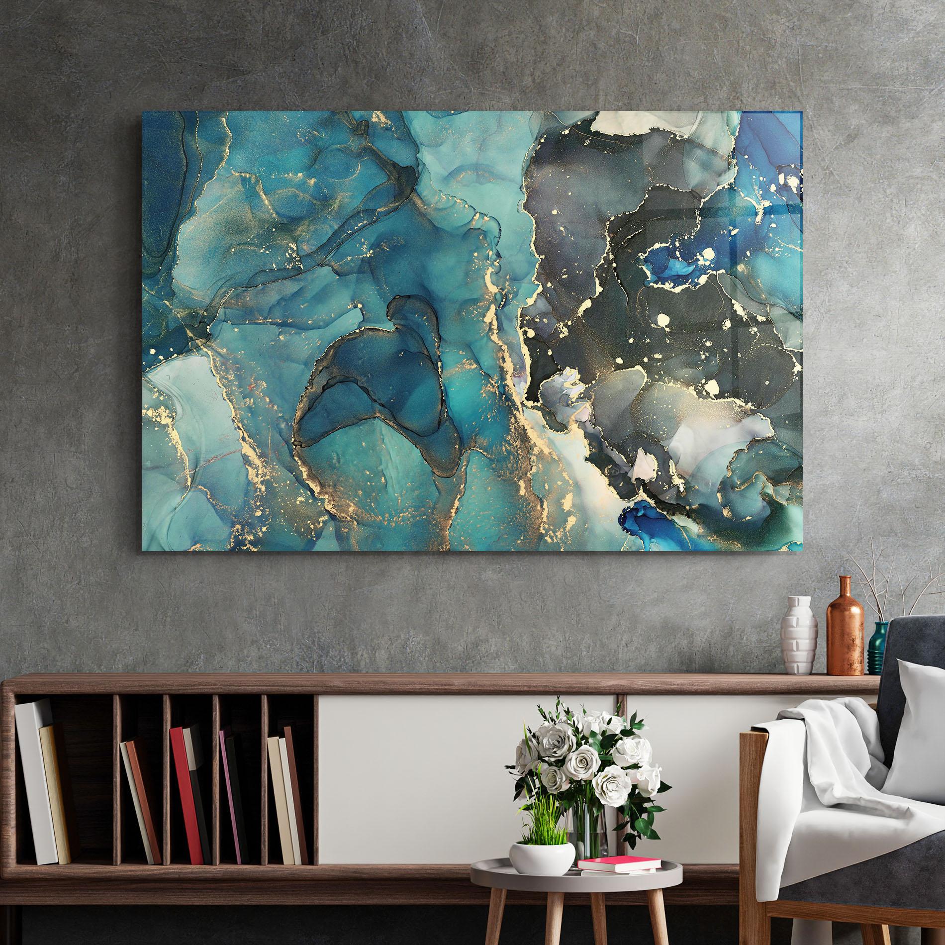 Glasbild Blue Marble mockup 2