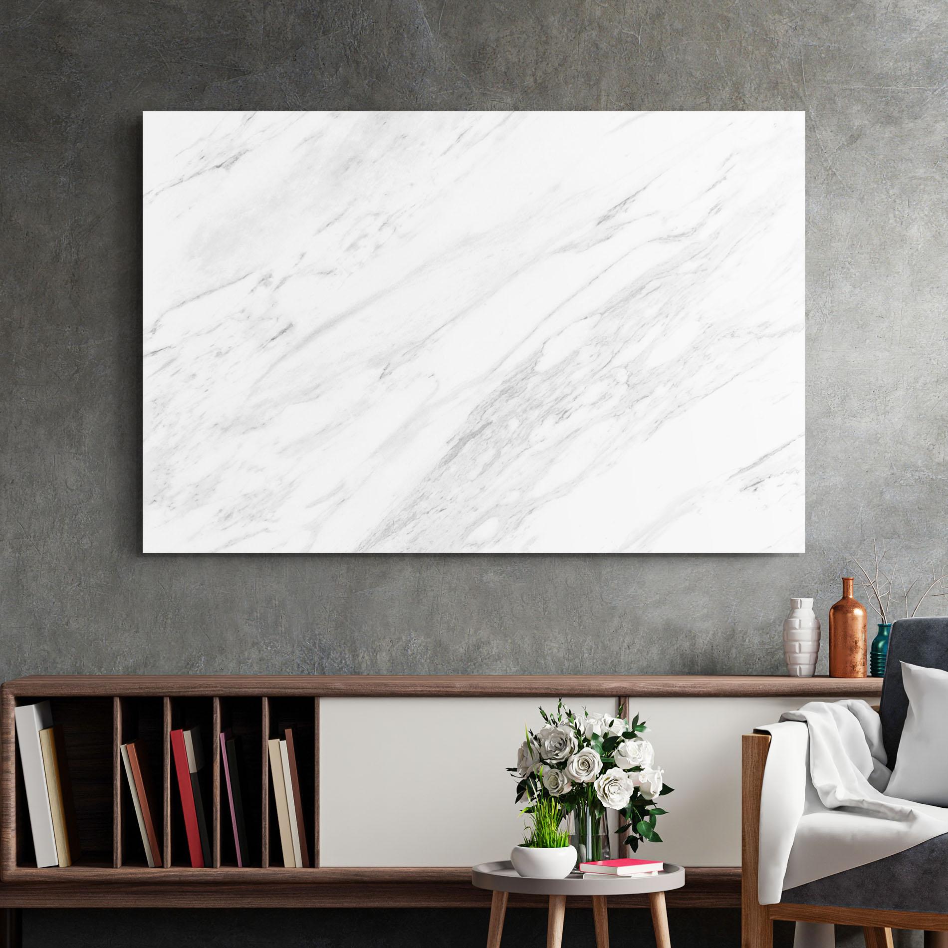 Glasbild Light Grey Marble mockup 2