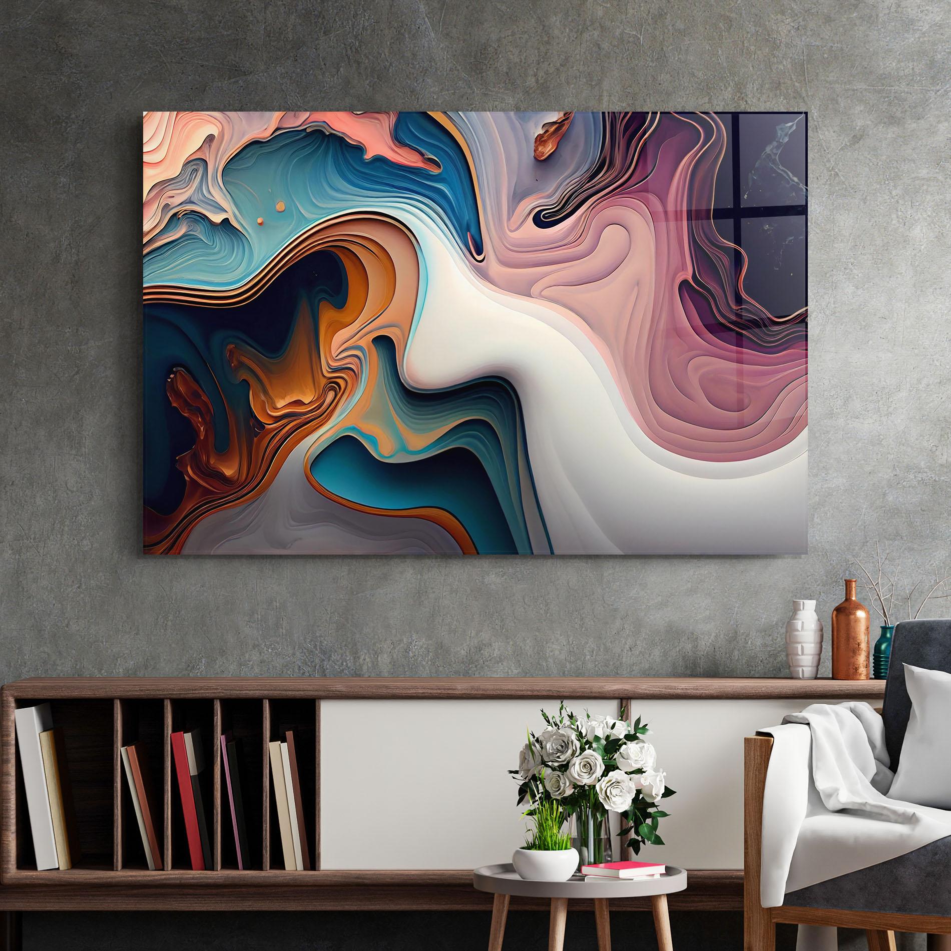 Glasbild Mixed Colors Marble mockup 2