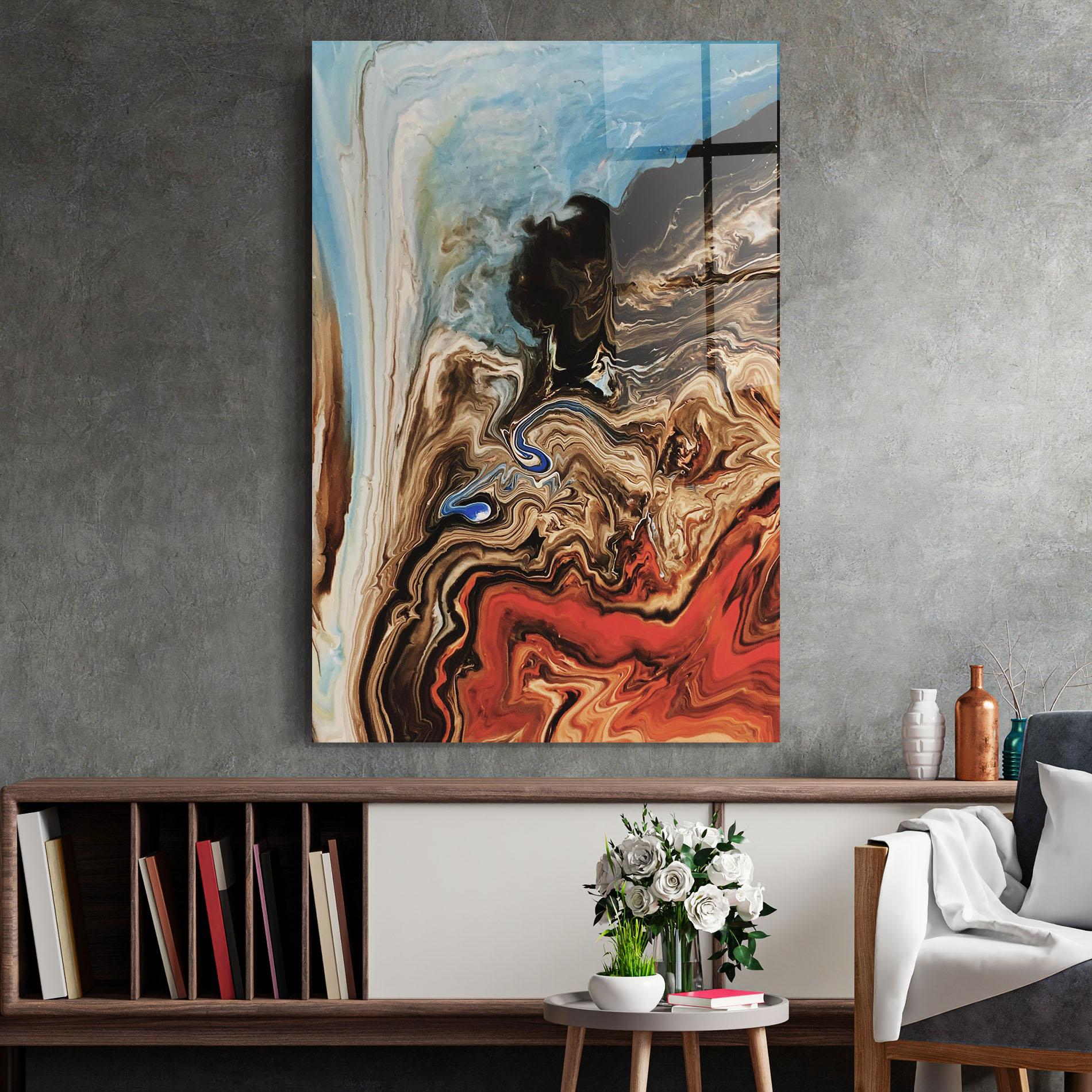 Glasbild Abstract Waterfall mockup 2