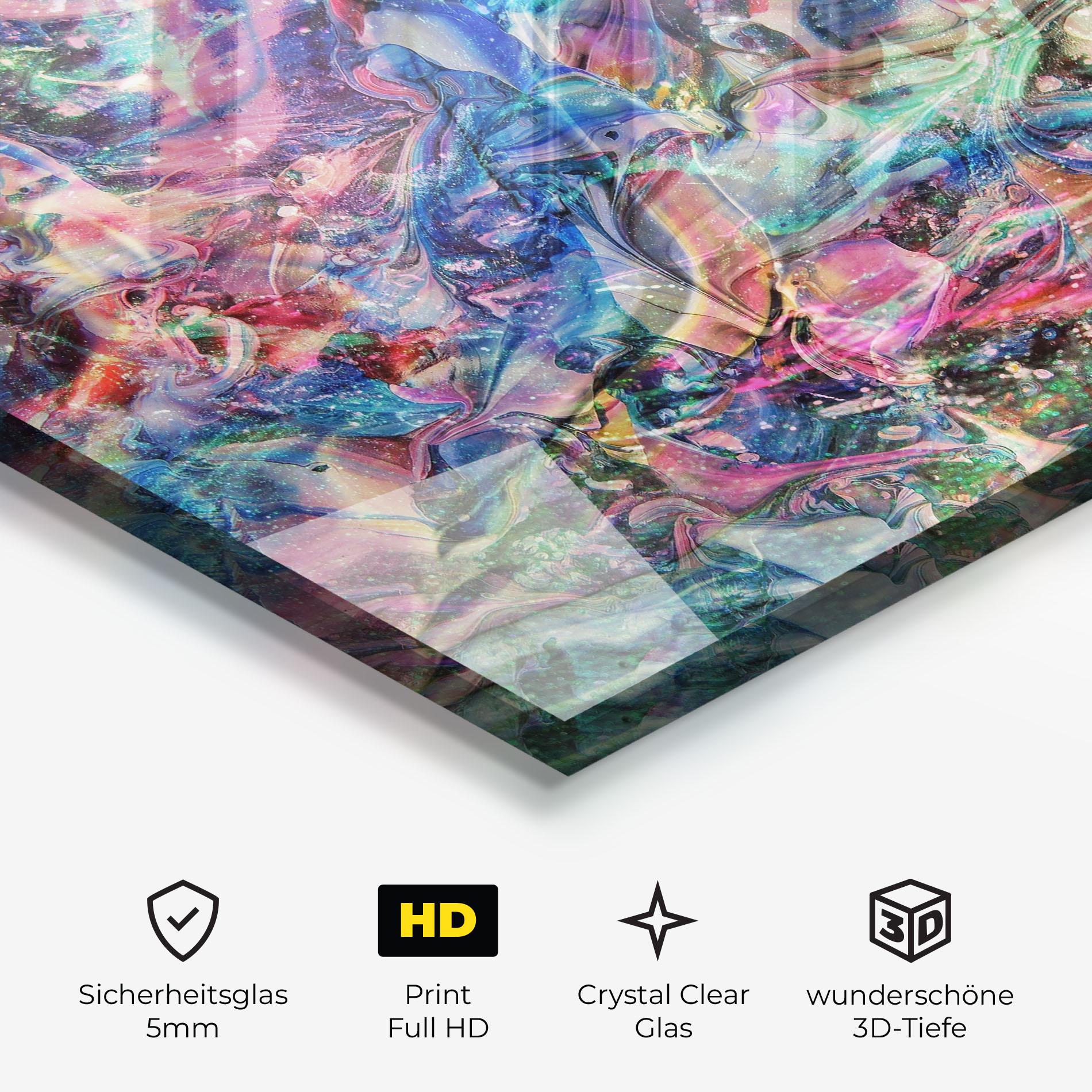 Glasbild Abstract Colourful Glass mockup 3