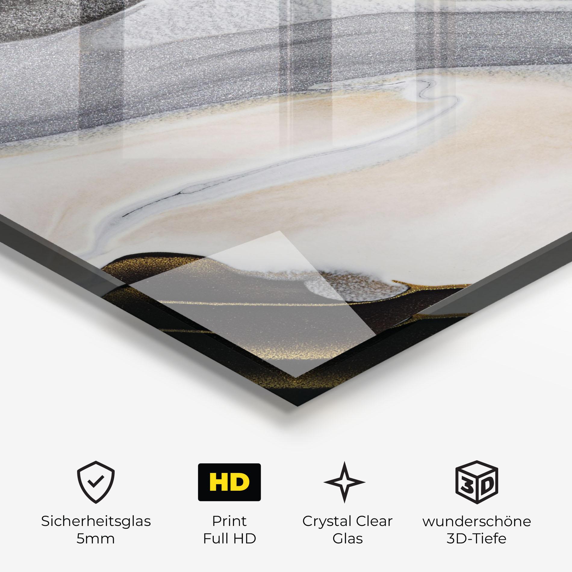 Glasbild Black Light Grey mockup 3