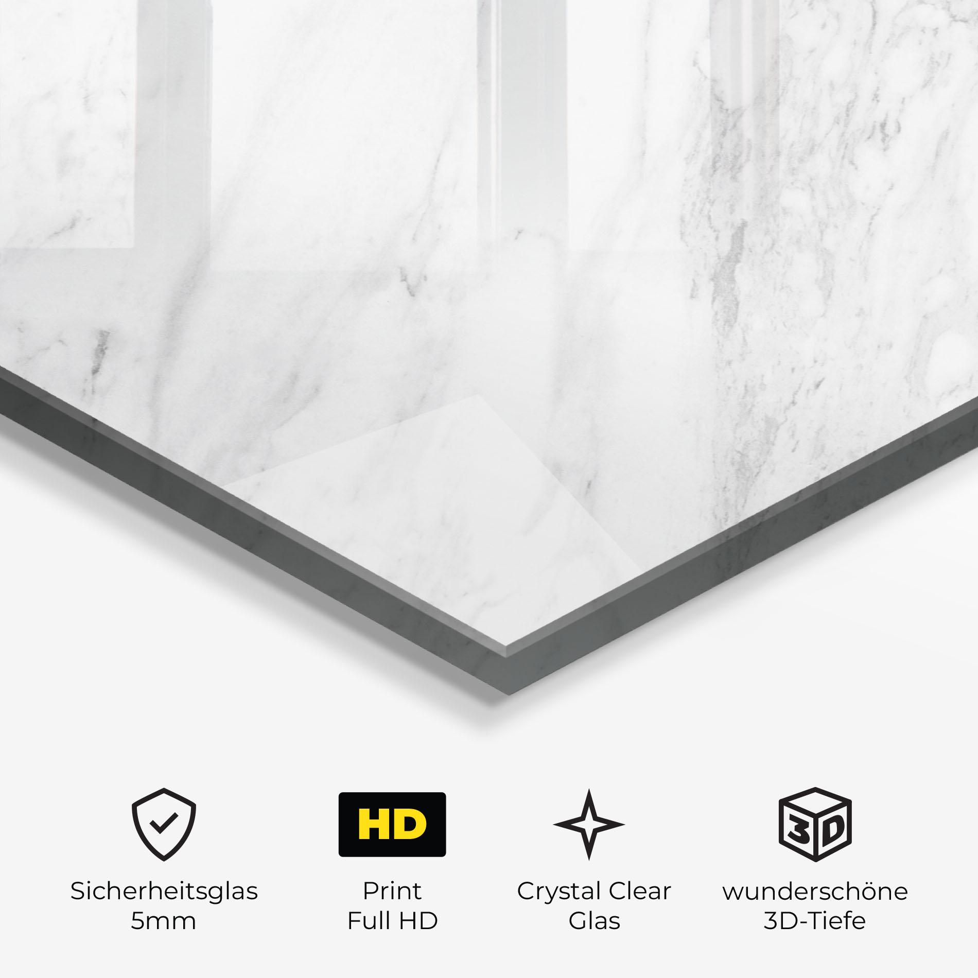 Glasbild Light Grey Marble mockup 3