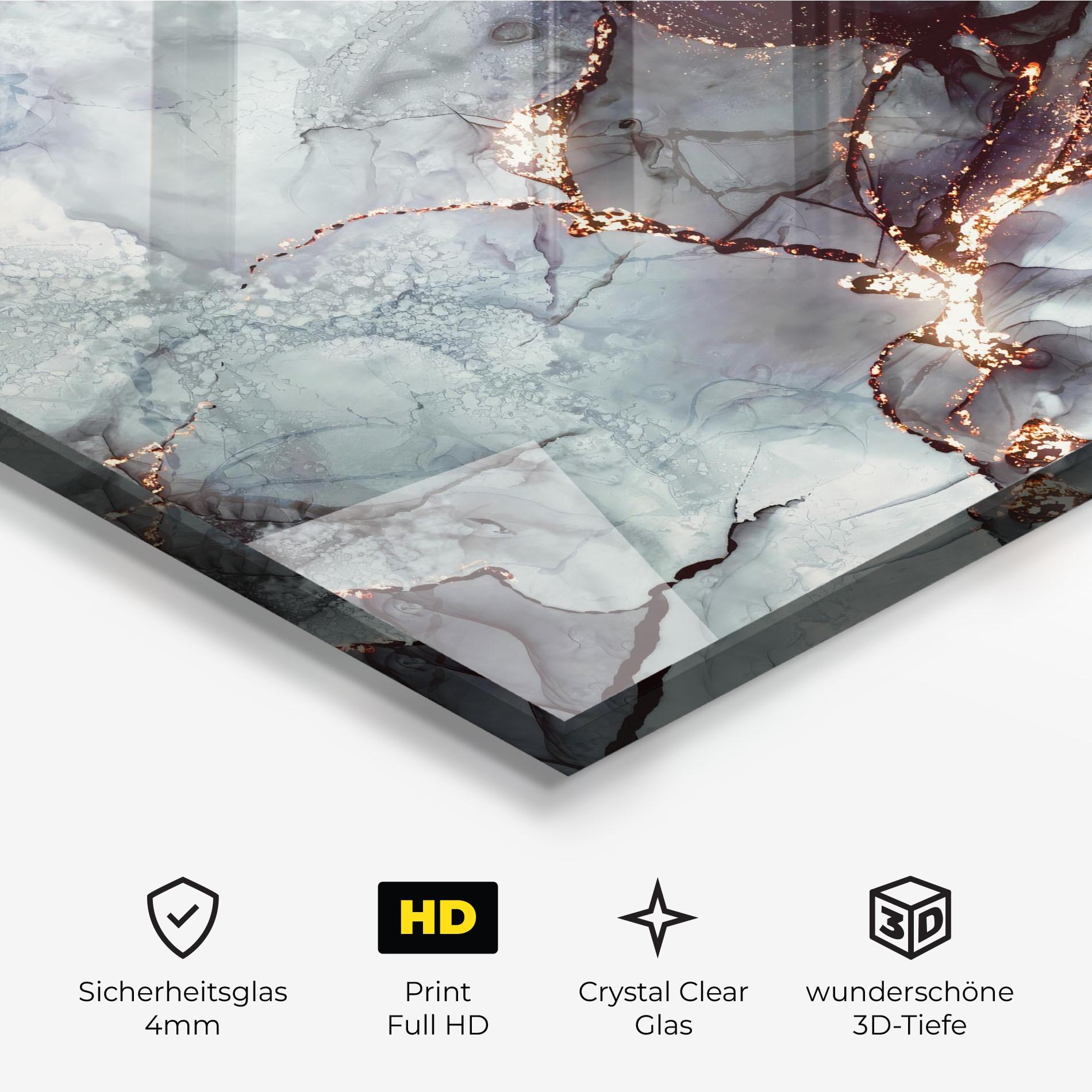 Glasbild Abstract Gold Path mockup 3