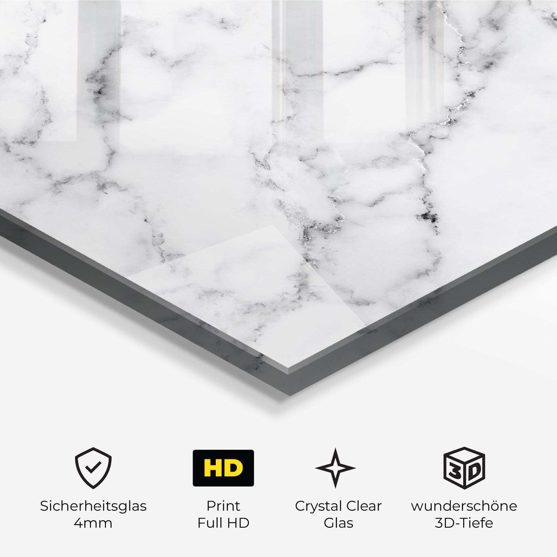 Glasbild Basic White Marble mockup 3