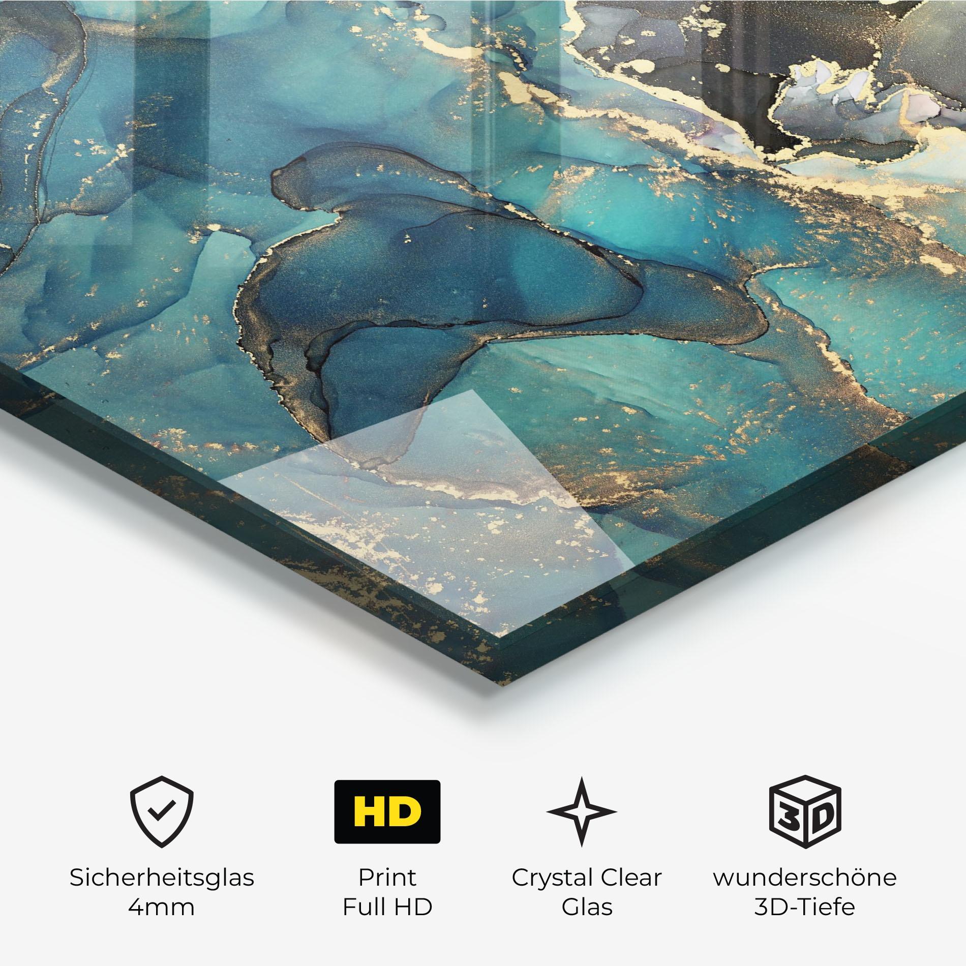 Glasbild Blue Marble mockup 3