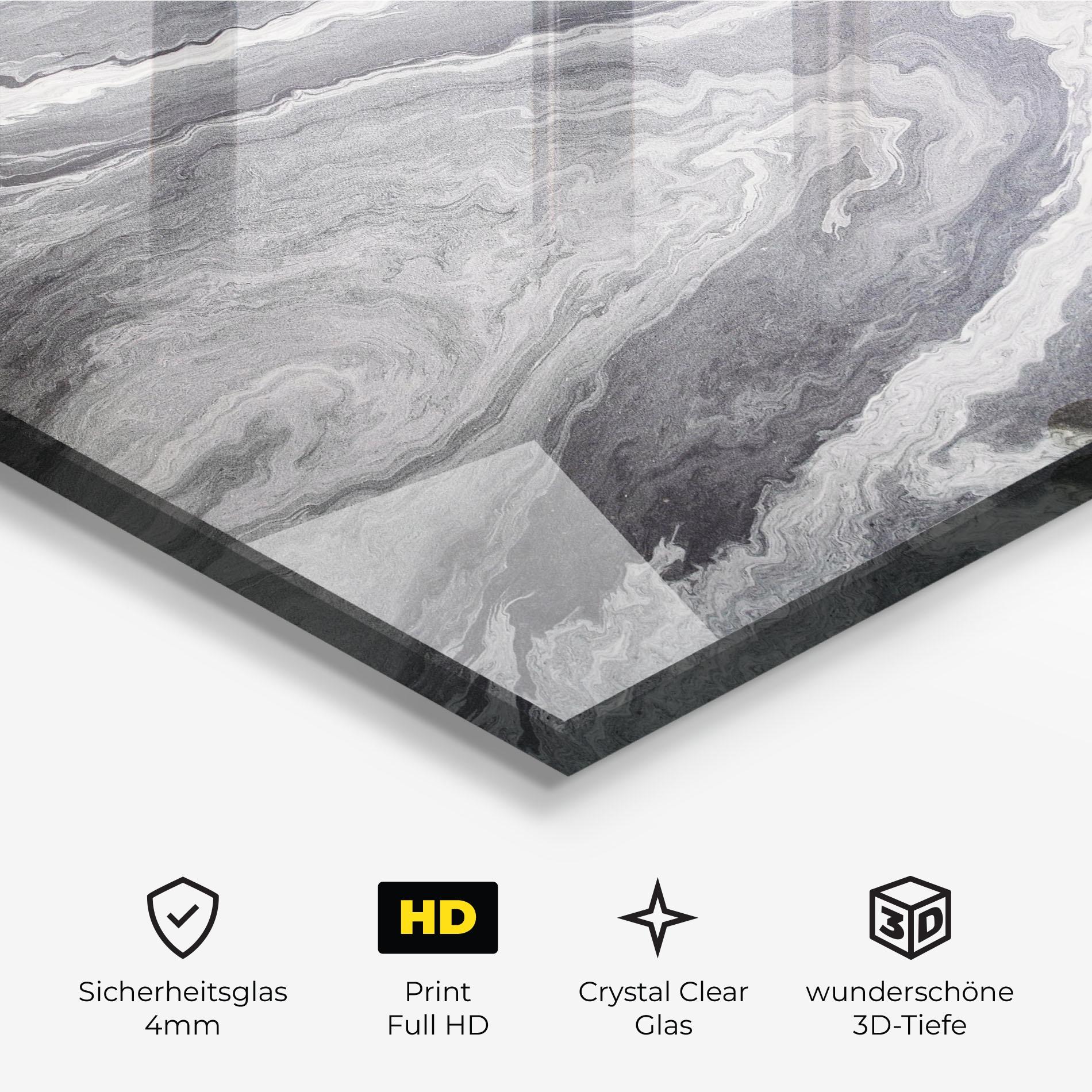 Glasbild Grey Liquid Marble mockup 3