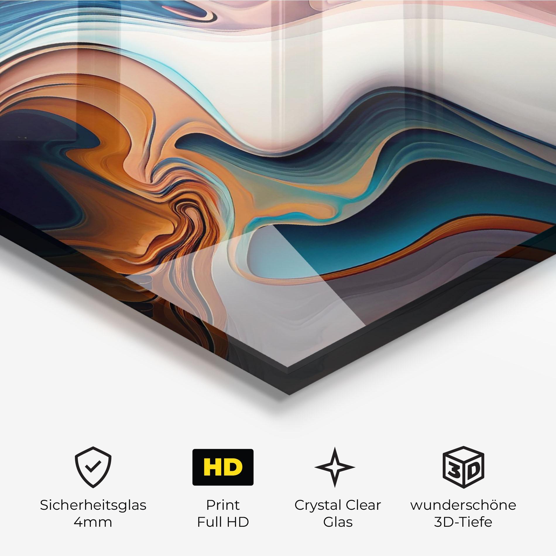 Glasbild Mixed Colors Marble mockup 3