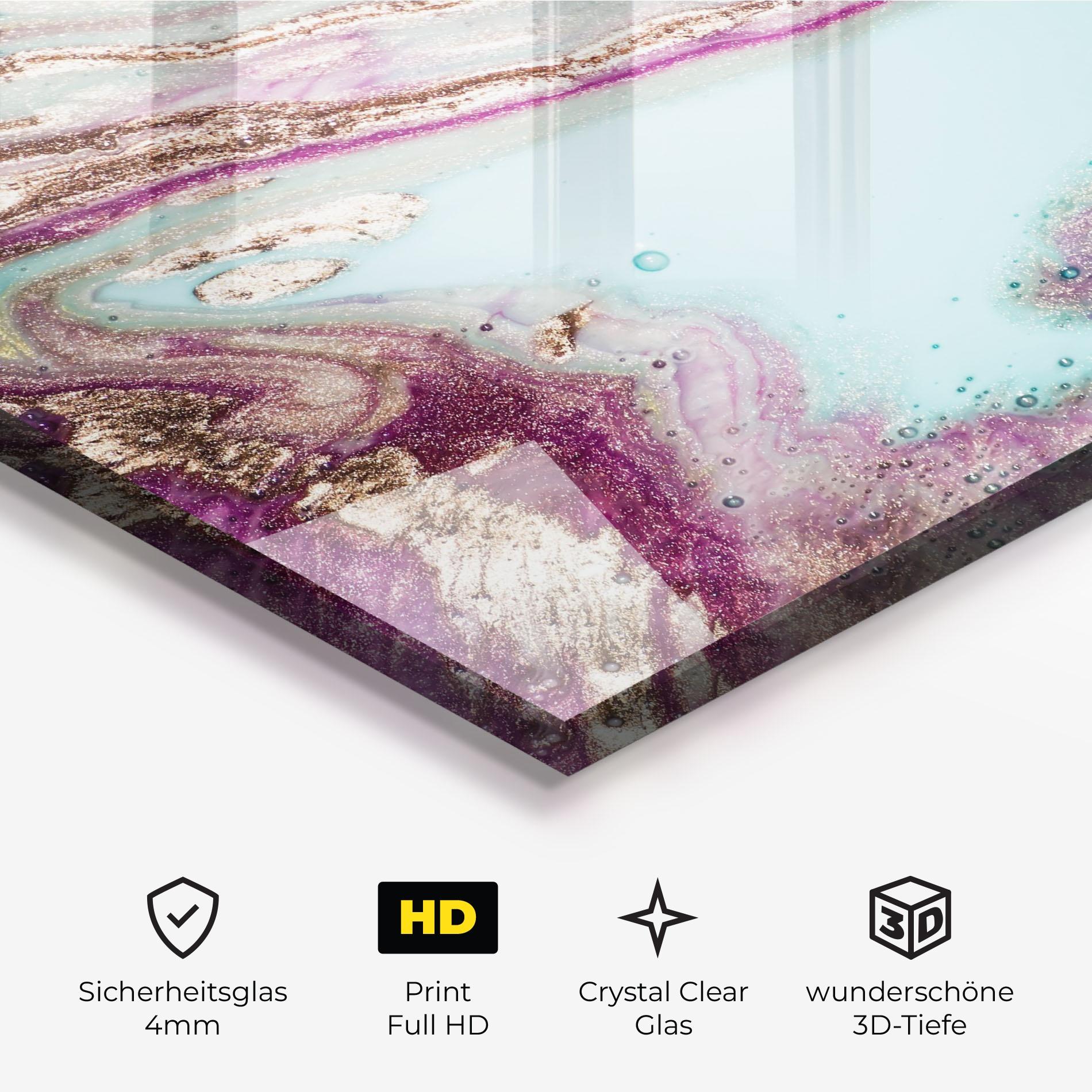 Glasbild Pink Marble Shades mockup 3