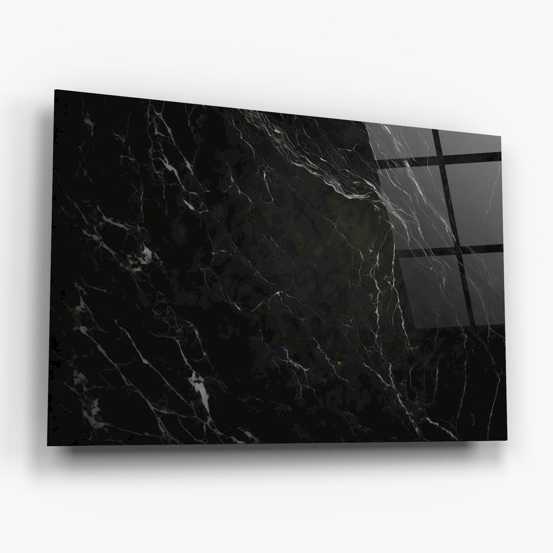 Glasbild Black Marble mockup 6