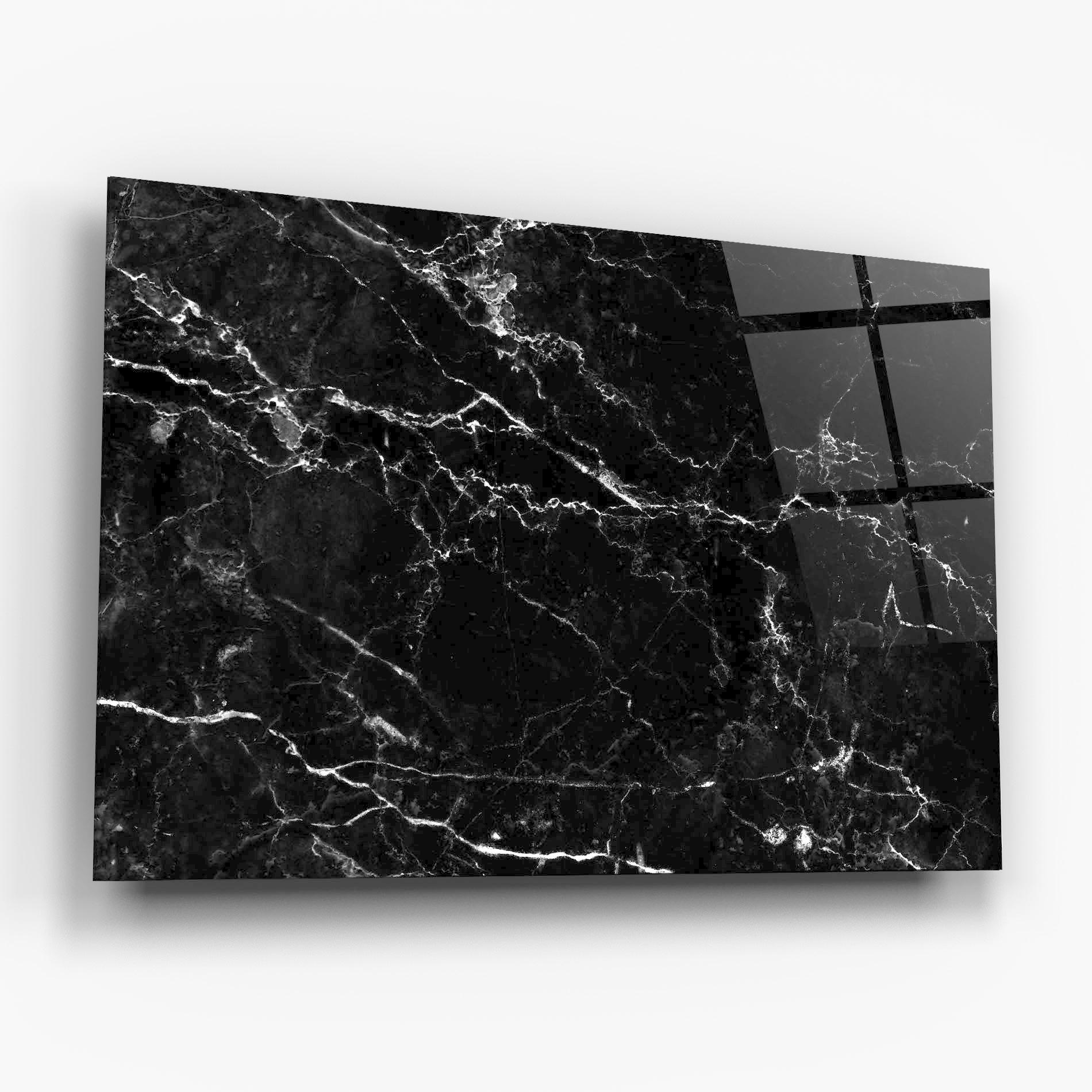 Glasbild Black White Marble mockup 6