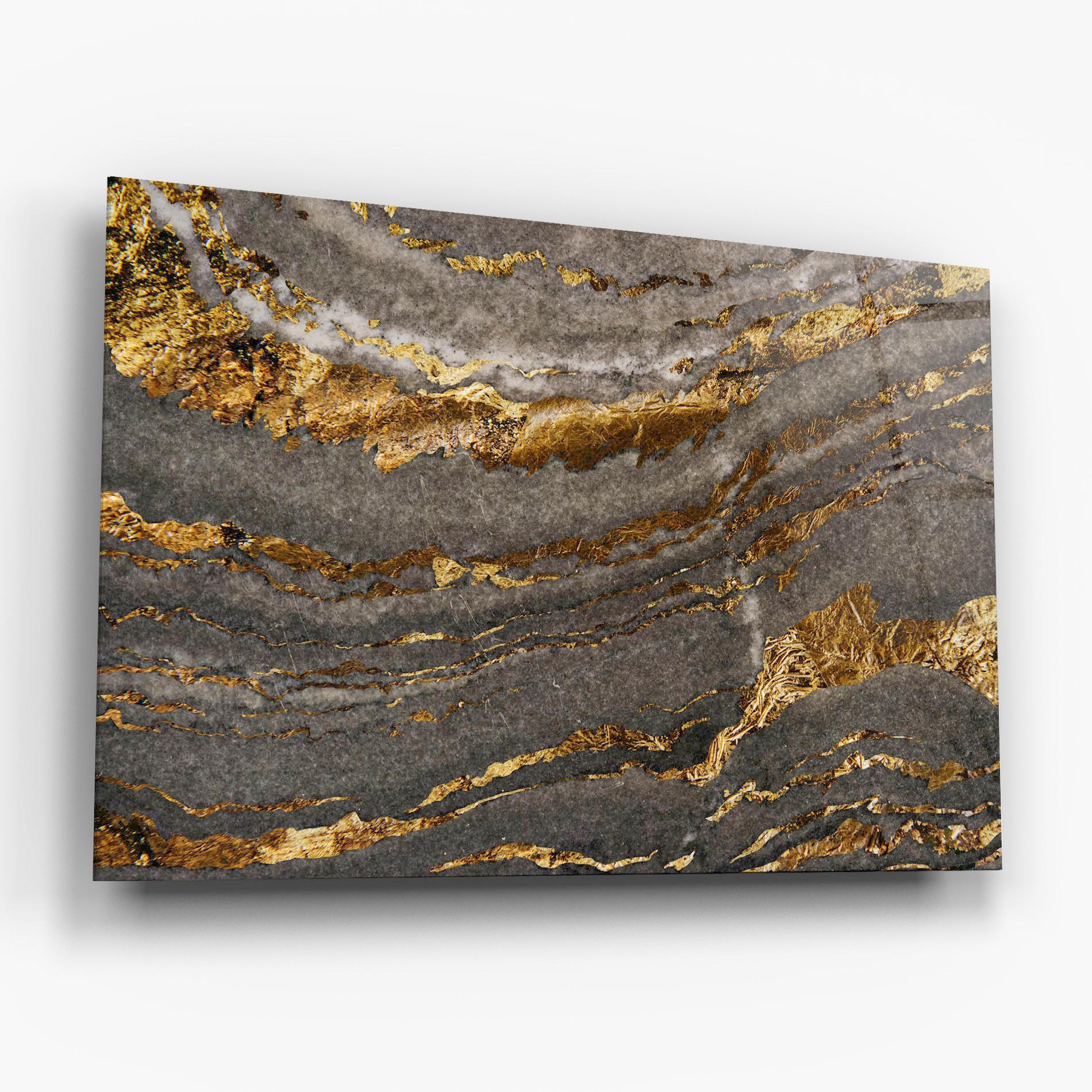 Glasbild Dark Colden Grey mockup 6