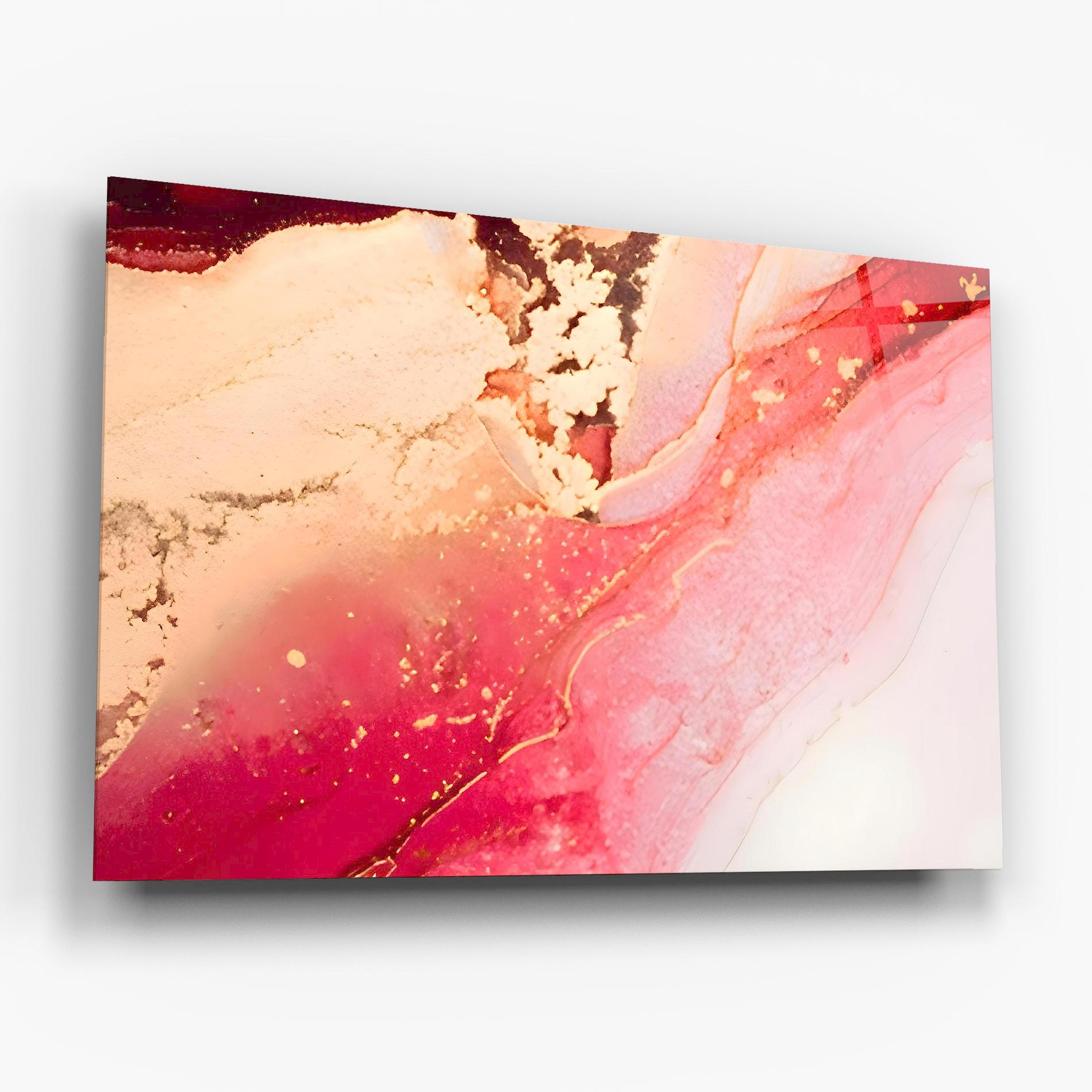 Glasbild Dark Pink Marble mockup 6