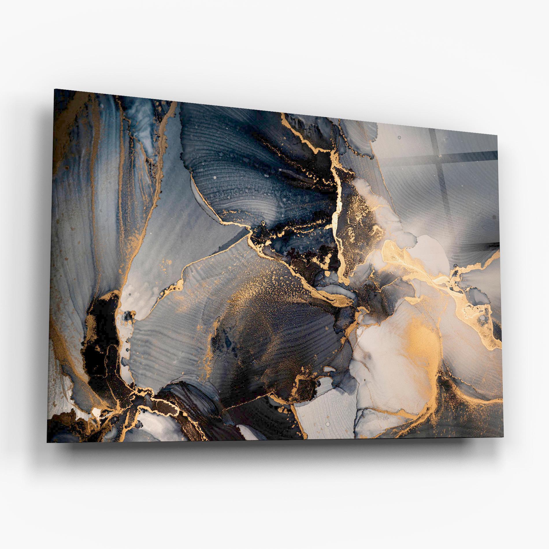 Glasbild Golden Abstract Marble mockup 6