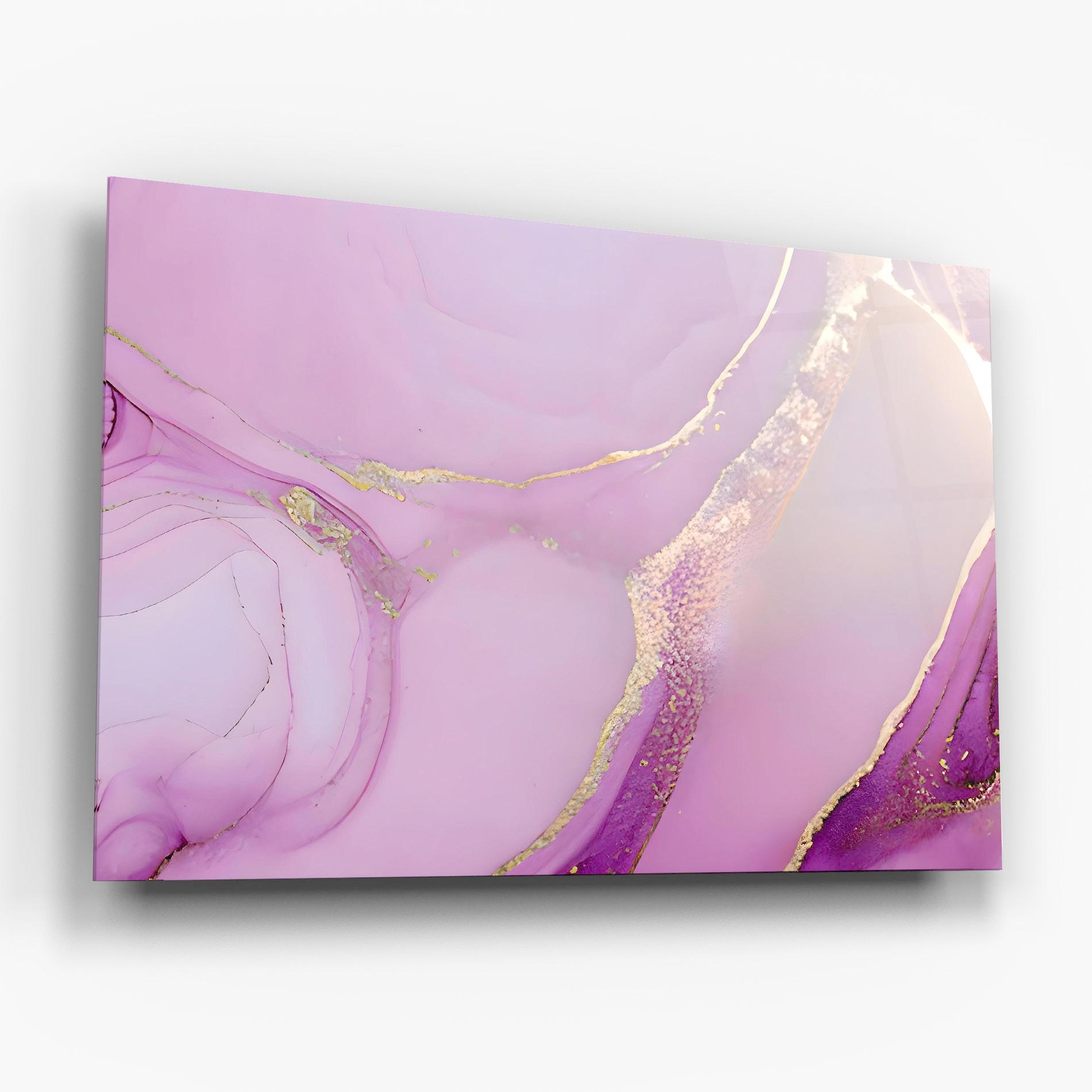 Glasbild Golden Purple Marble mockup 6