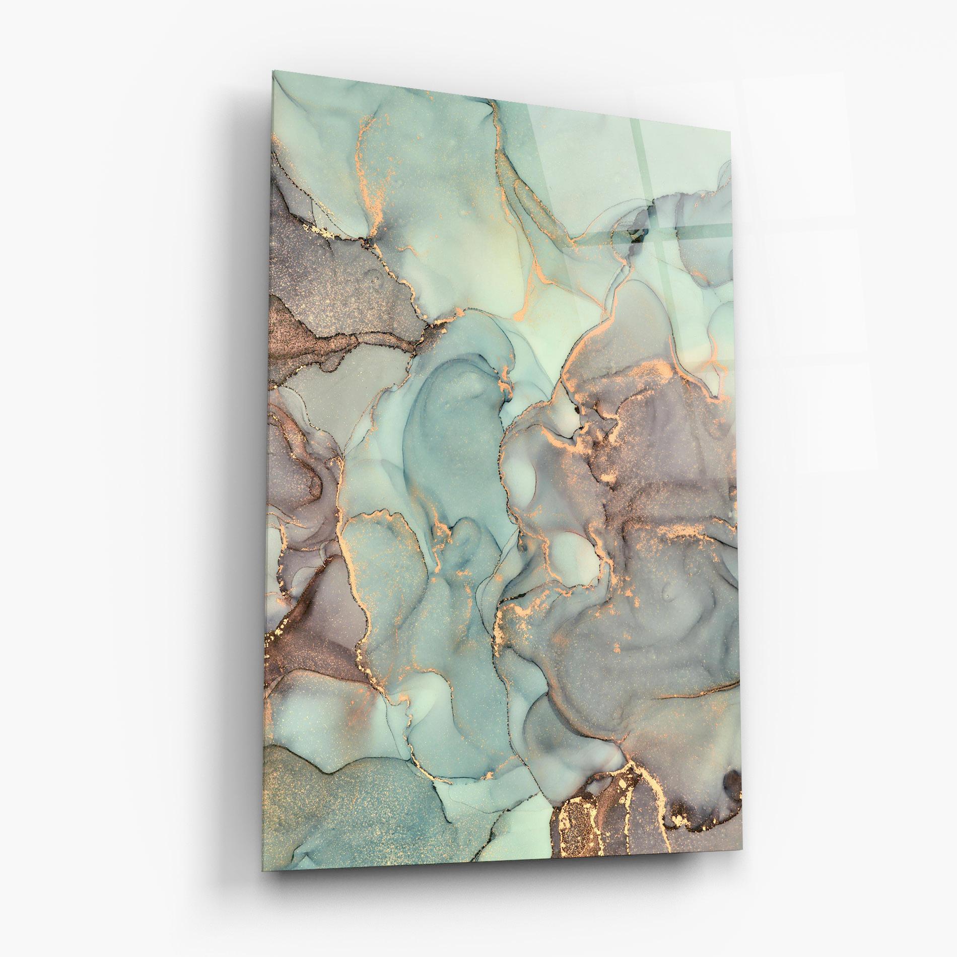 Glasbild Abstract Turquoise Marble mockup 6