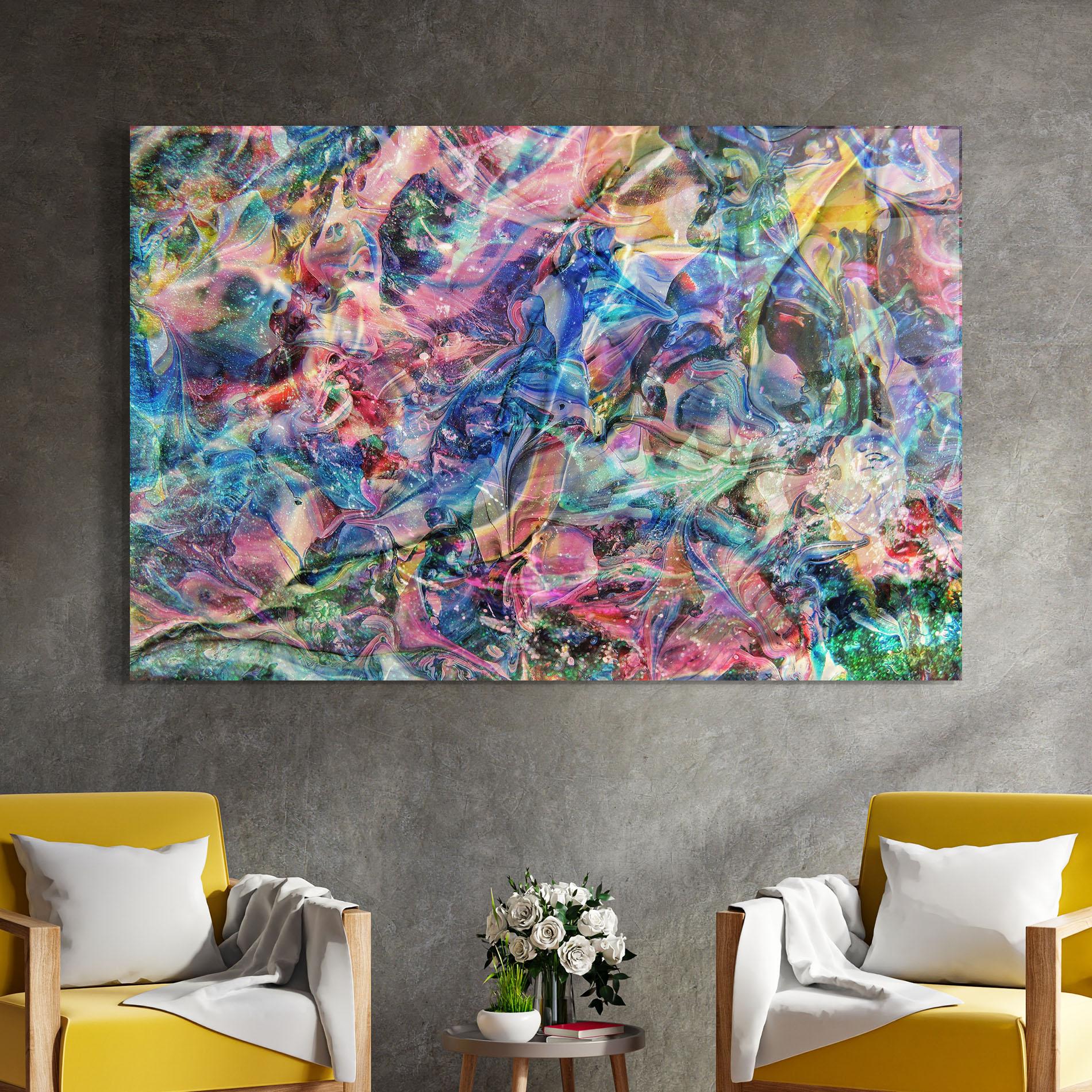 Glasbild Abstract Colourful Glass mockup 4