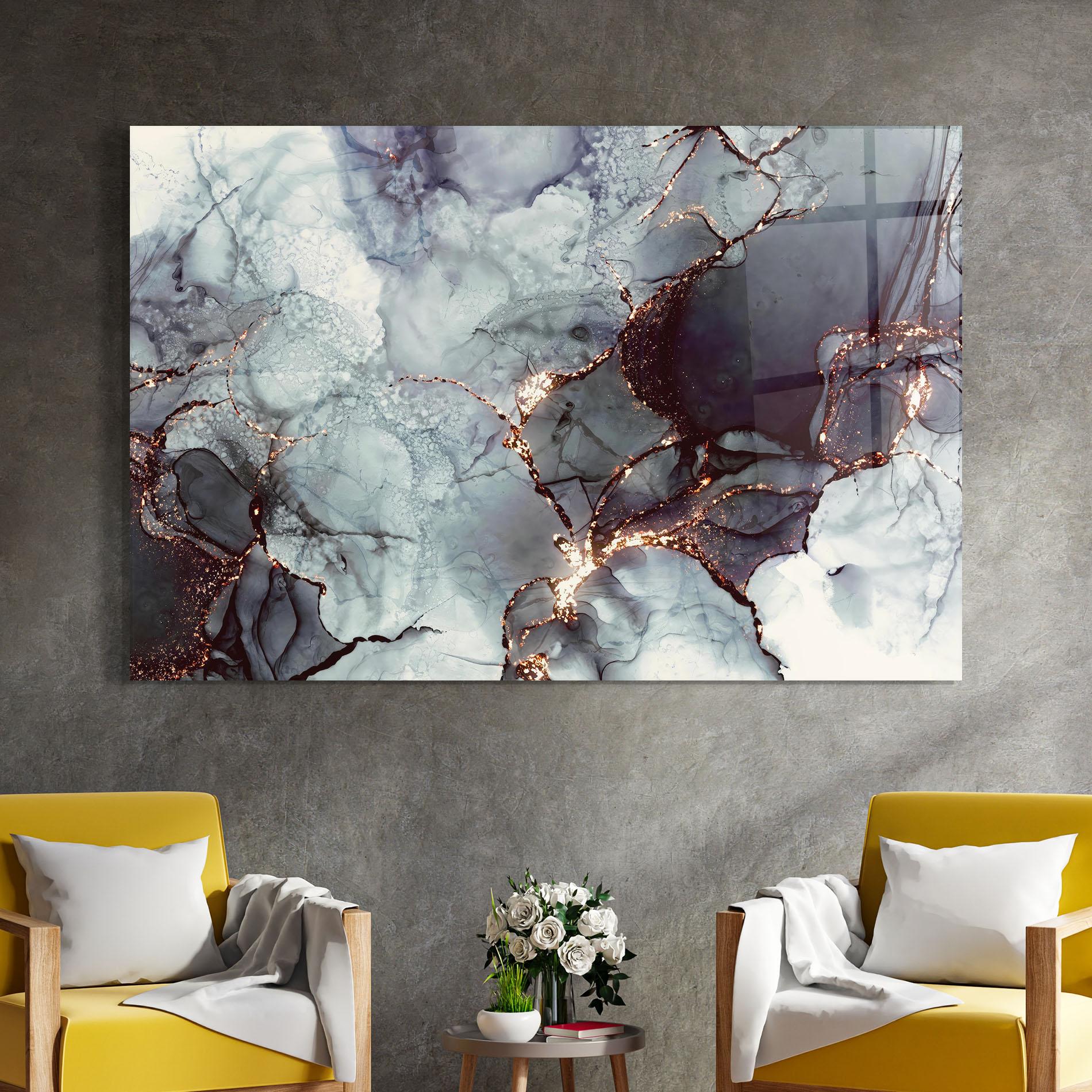 Glasbild Abstract Gold Path mockup 4