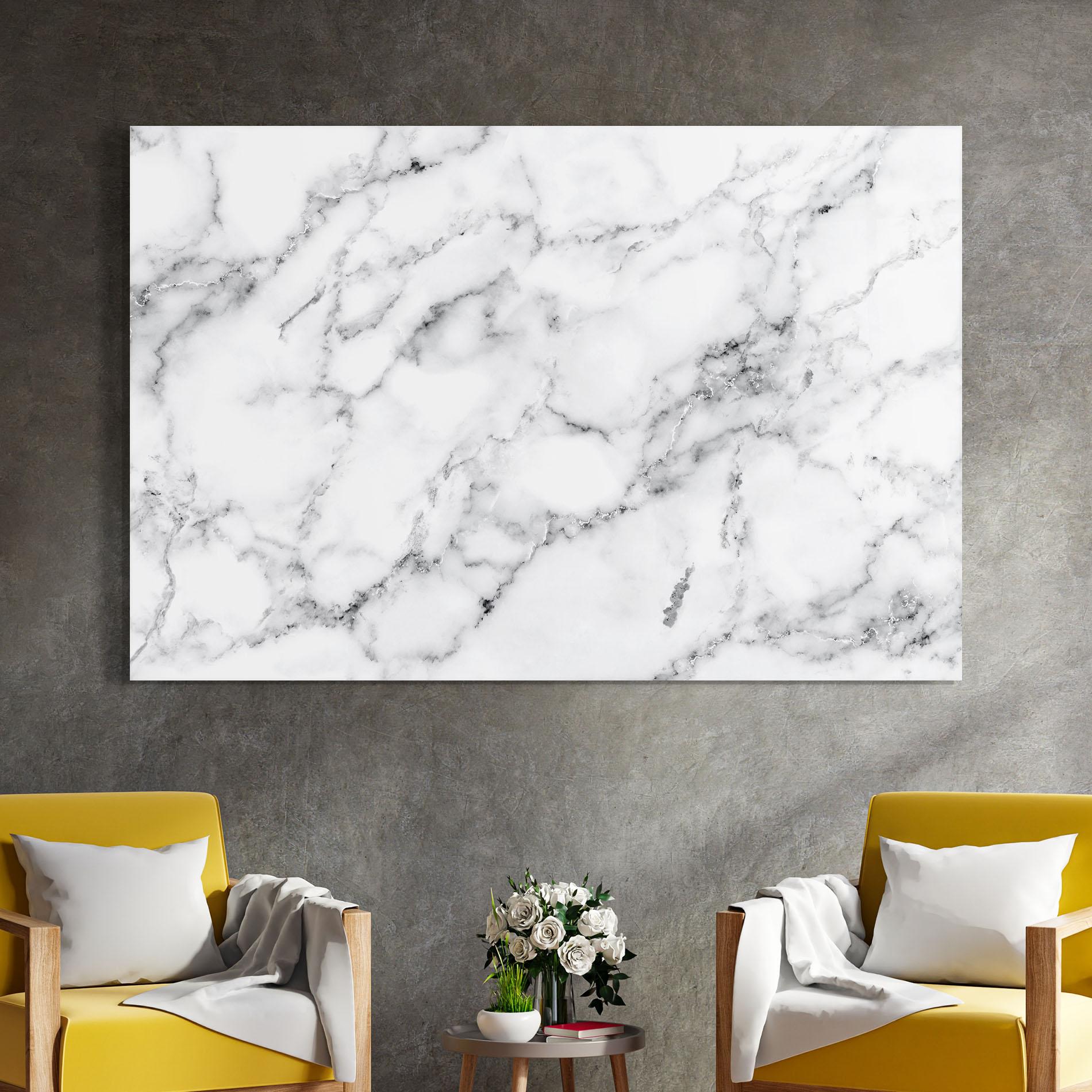 Glasbild Basic White Marble mockup 4